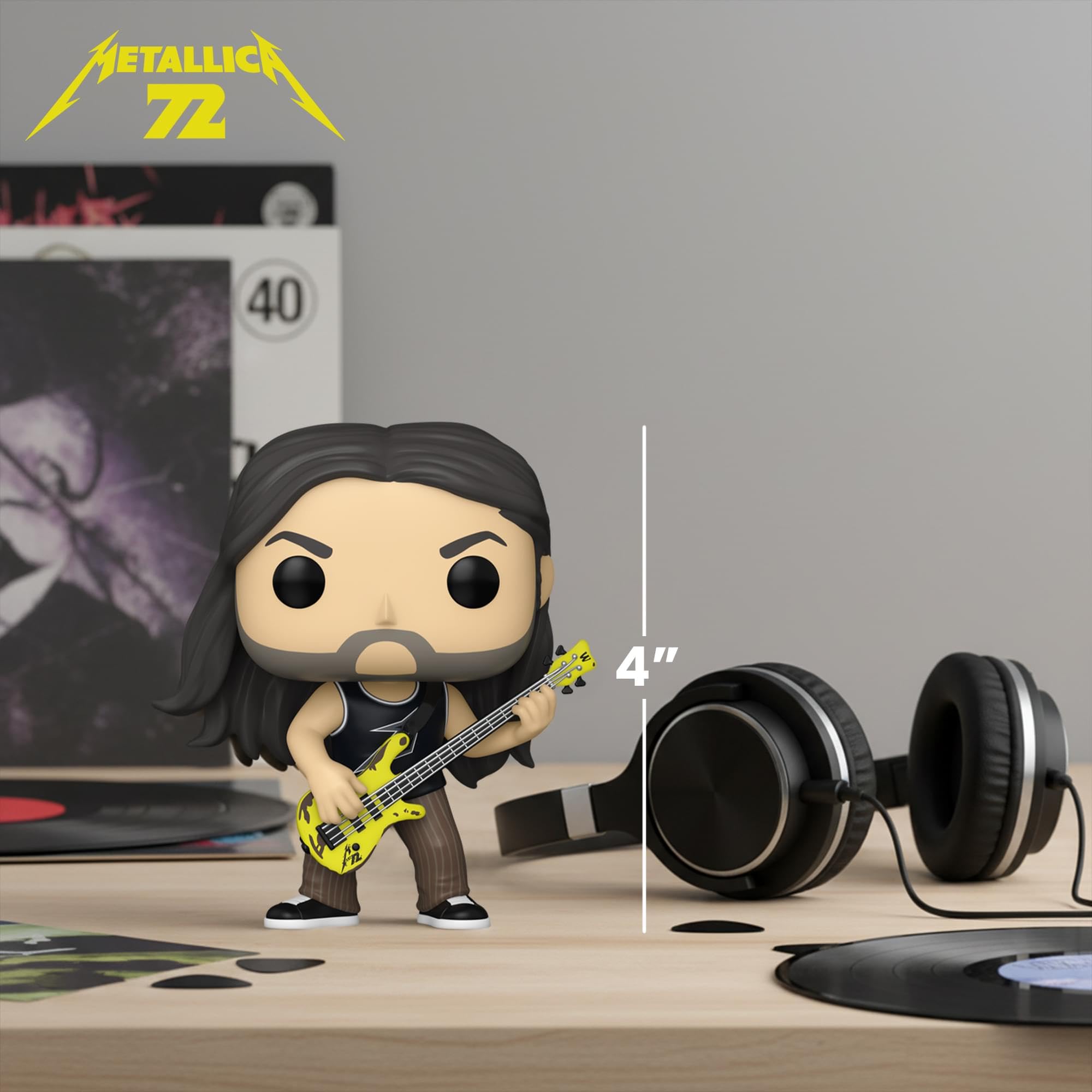 Funko Pop! Rocks: Robert Trujillo (Metallica) Collectible Vinyl Figure | Approx 3.75 Inches Tall 6