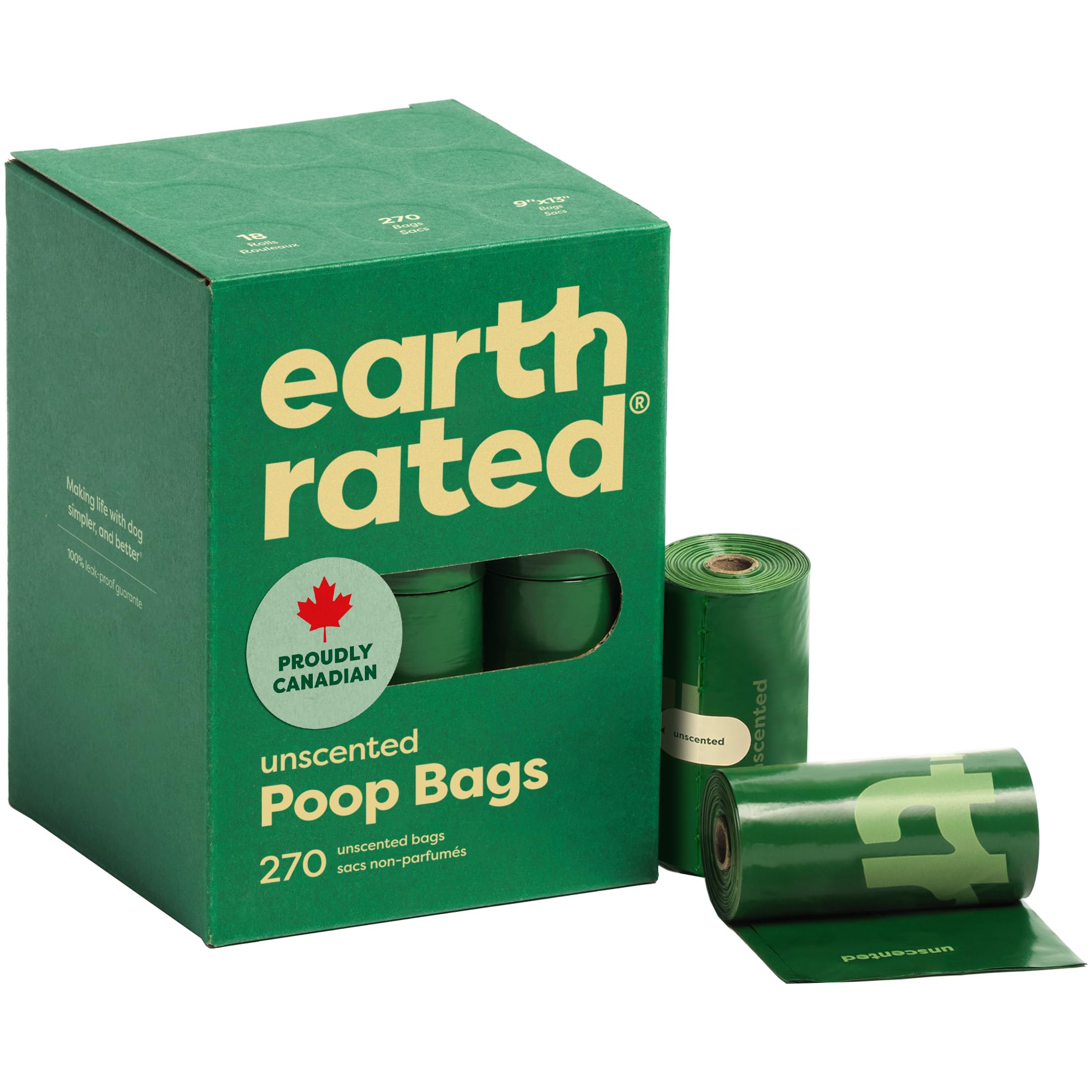 Earth Rated Dog Poo Bags - Guaranteed Leak Proof Refill Rolls | Unscented | 270 Count 1