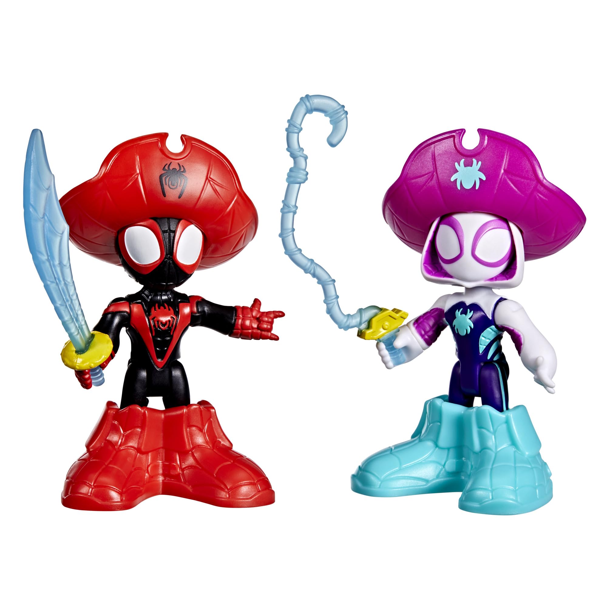 Spidey and his Amazing Friends Pirate Miles 'Spin' Morales & Pirate Ghost-Spider Action Figure Set - 3 Inch Marvel Water-Webs Collection 4