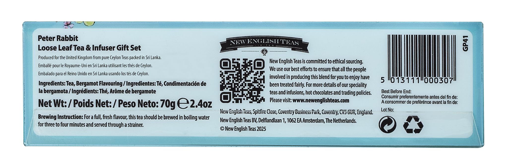 New English Teas Peter Rabbit Loose Leaf Tea & Infuser Gift Set | 3 Tins | Medium Caffeine 7