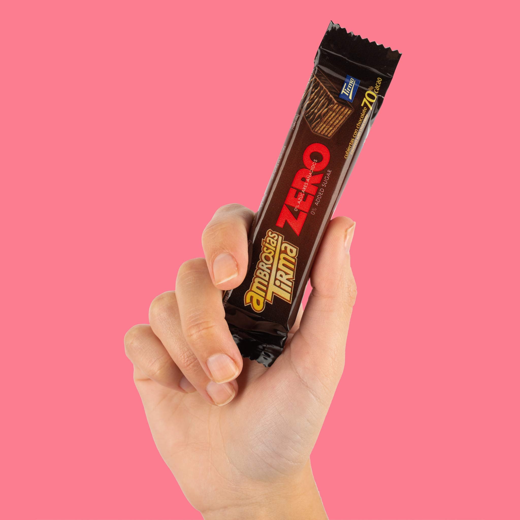 Tirma – Waffeln aus 70 % dunkler Schokolade, ohne Zuckerzusatz, ketofreundlich, kohlenhydratarm, gentechnikfrei, vegetarisch, diabetikerfreundlich (3 Waffeln, 64,5 g)