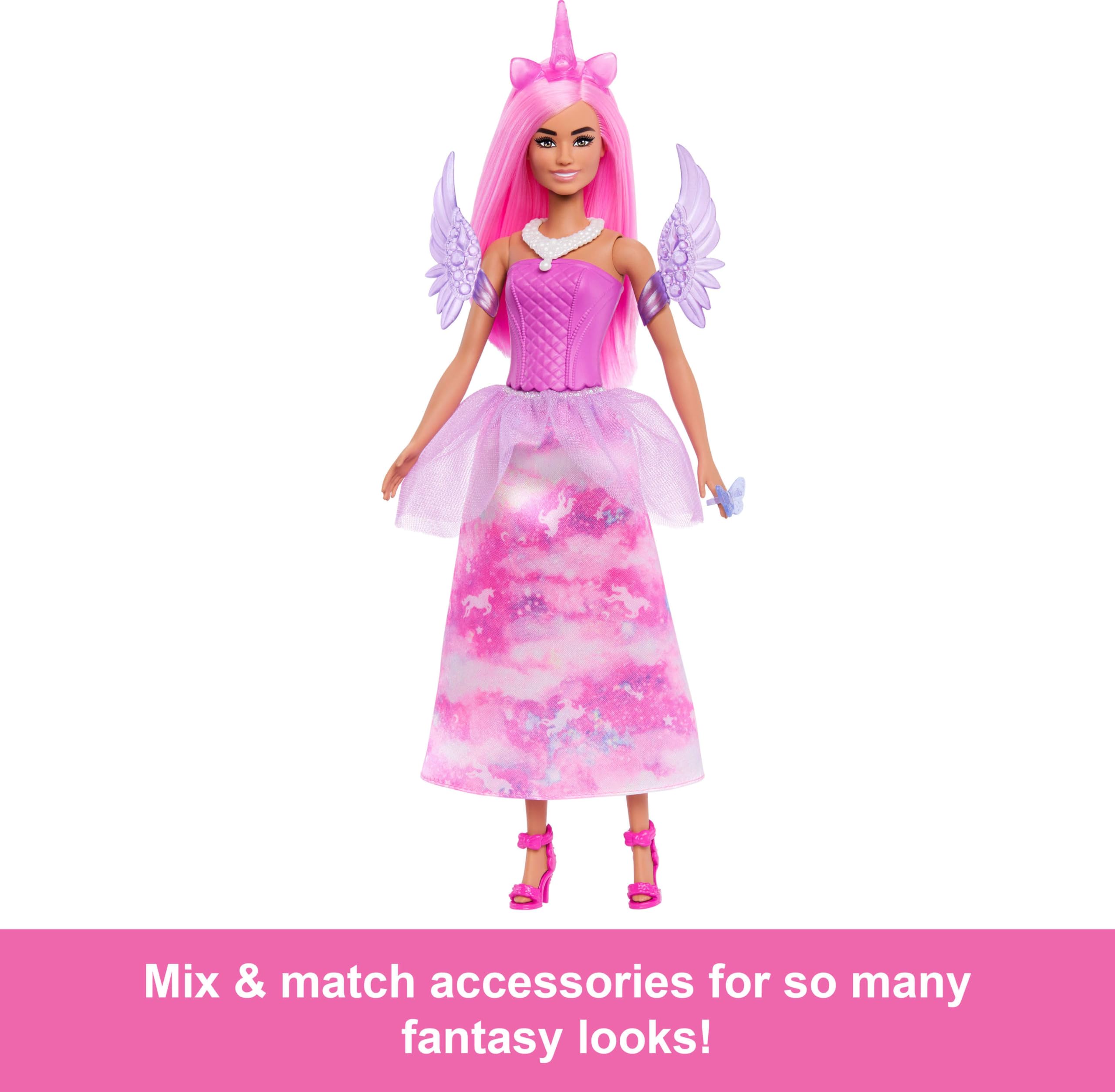 Barbie Advent Calendar with Doll & 24 Surprise Fantasy Accessories for Kids 3+ 3
