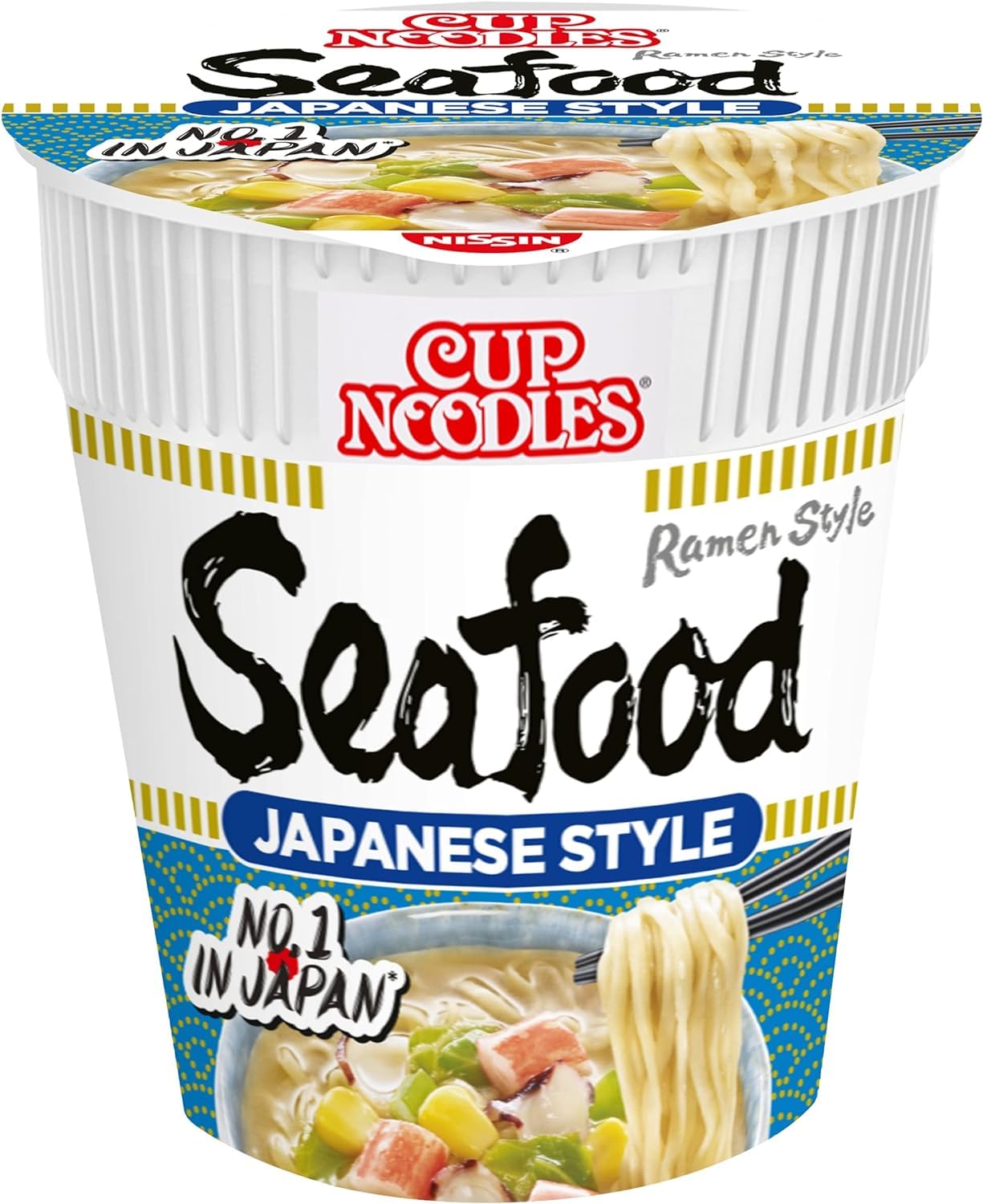NISSIN Cup Noodles Kaisen Seafood Flavoured Instant Noodles, 75 g Pot (Pack of 8) 1