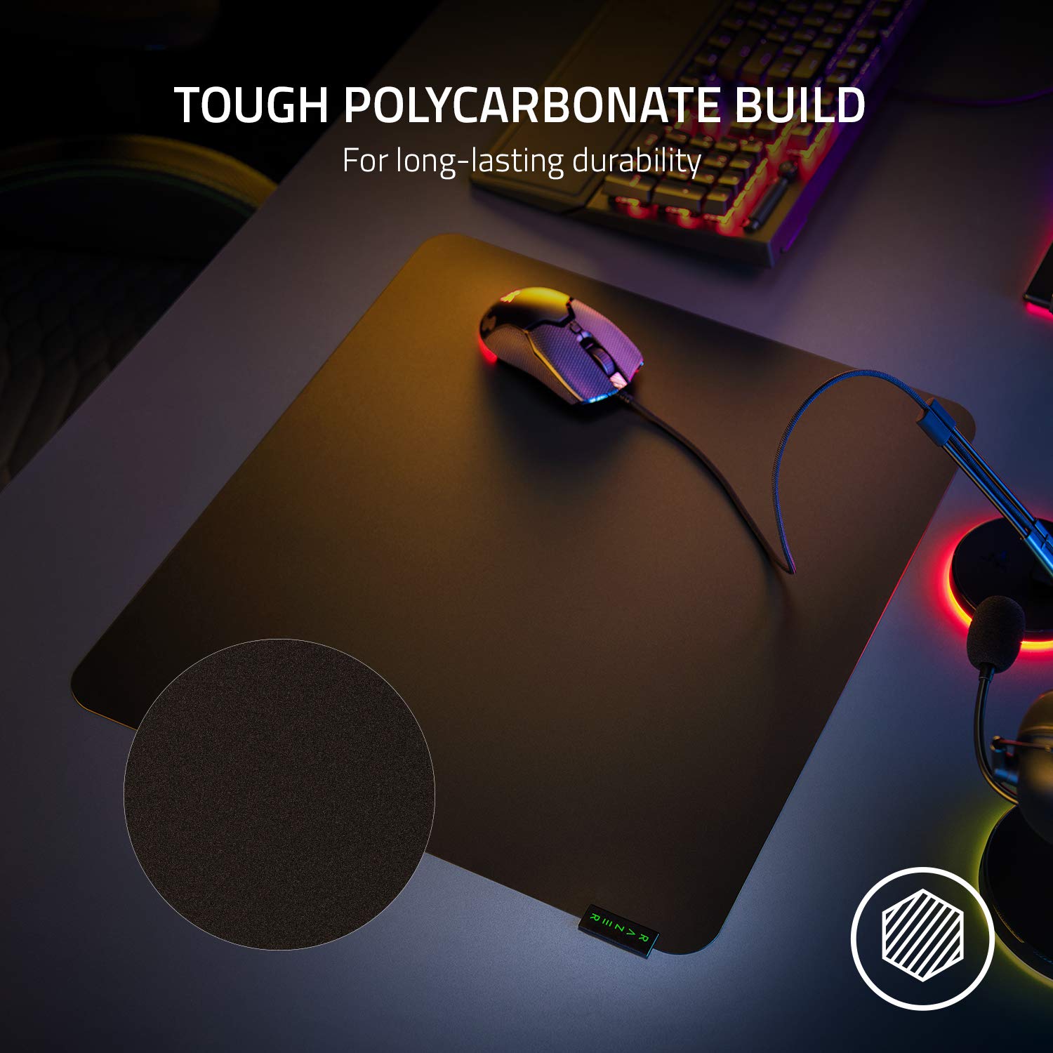 Razer Sphex V3 - Ultra-Thin Gaming Mouse Mat (Large, 0.4mm, Black, Polycarbonate, Adhesive Base) 9