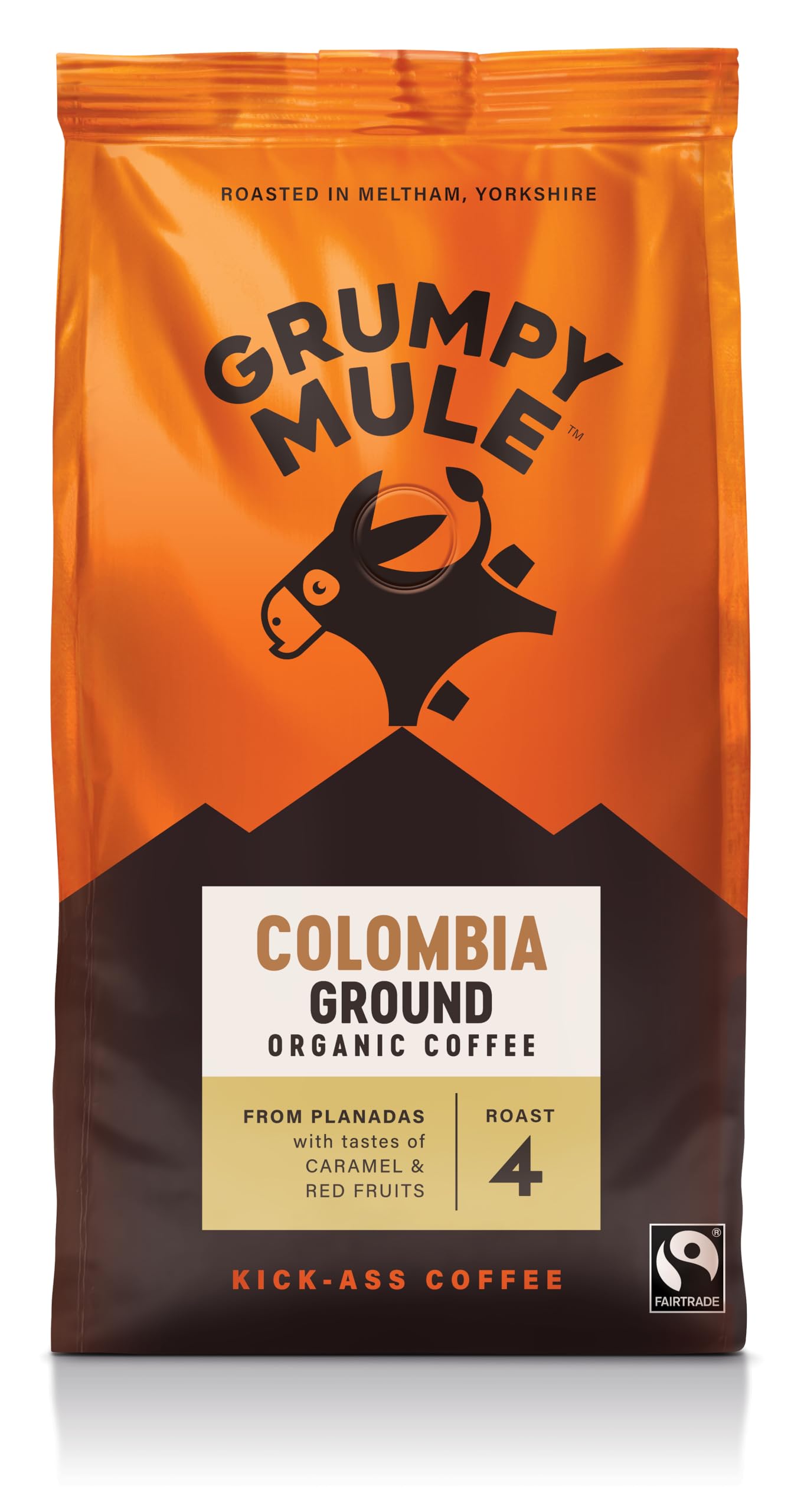 Grumpy Mule Colombia Planadas Organic Ground Coffee - Roast 4 Medium-Dark | Caramel & Red Fruit Notes | 200 g