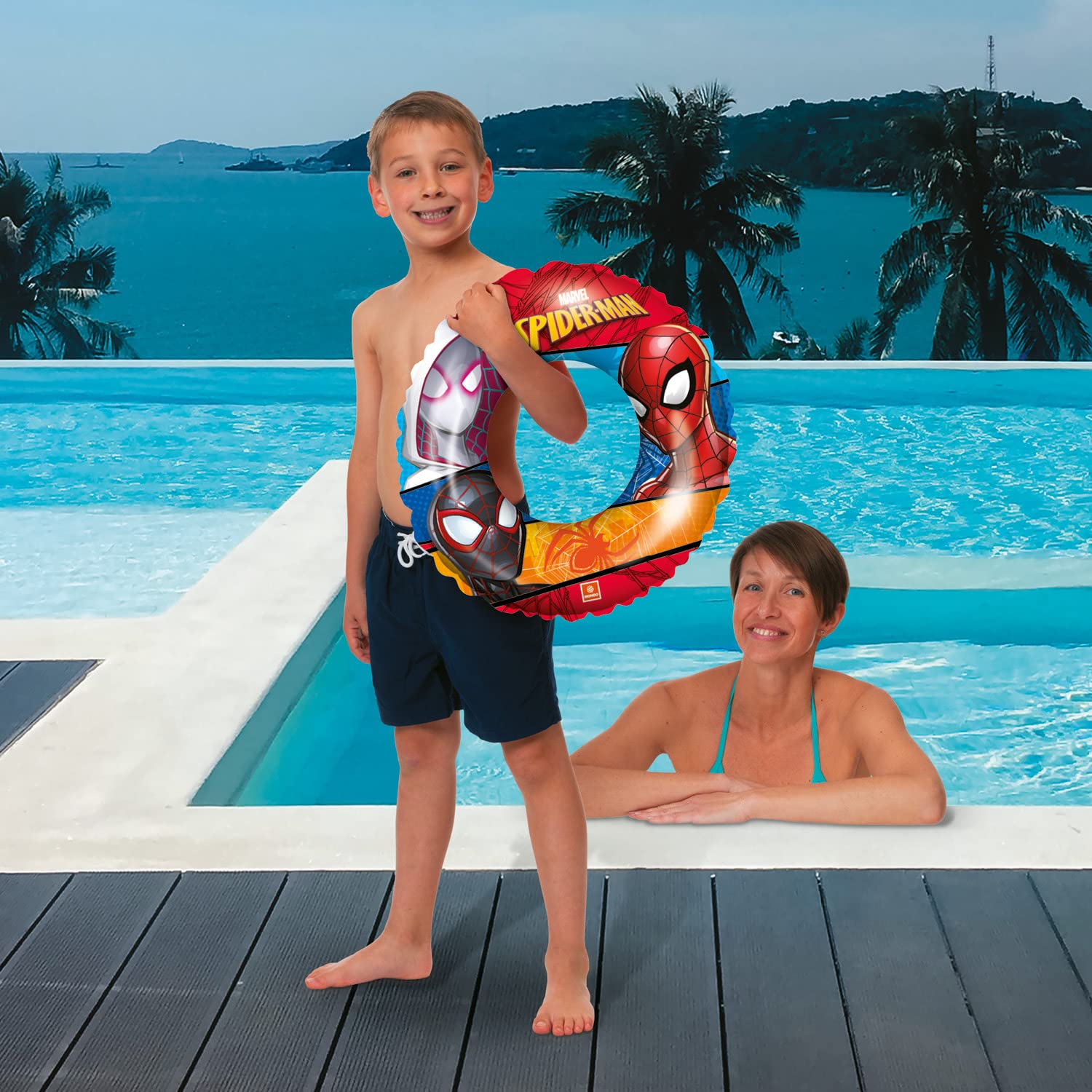Mondo Toys Spiderman Swim Ring – Inflatable Donut‑Style Pool Float for Kids