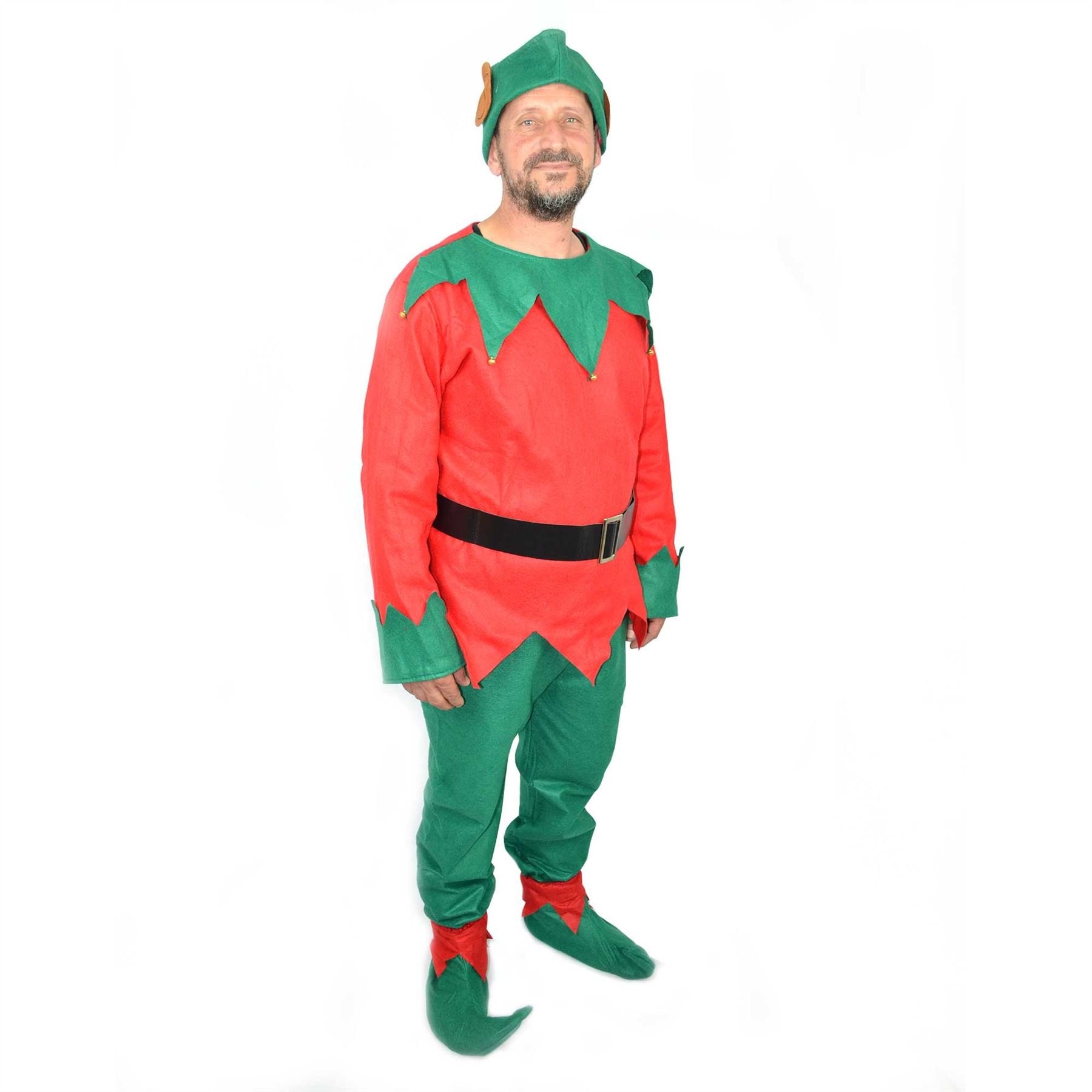 SHATCHI Adult Unisex Christmas Elf Fancy Dress Costume 4
