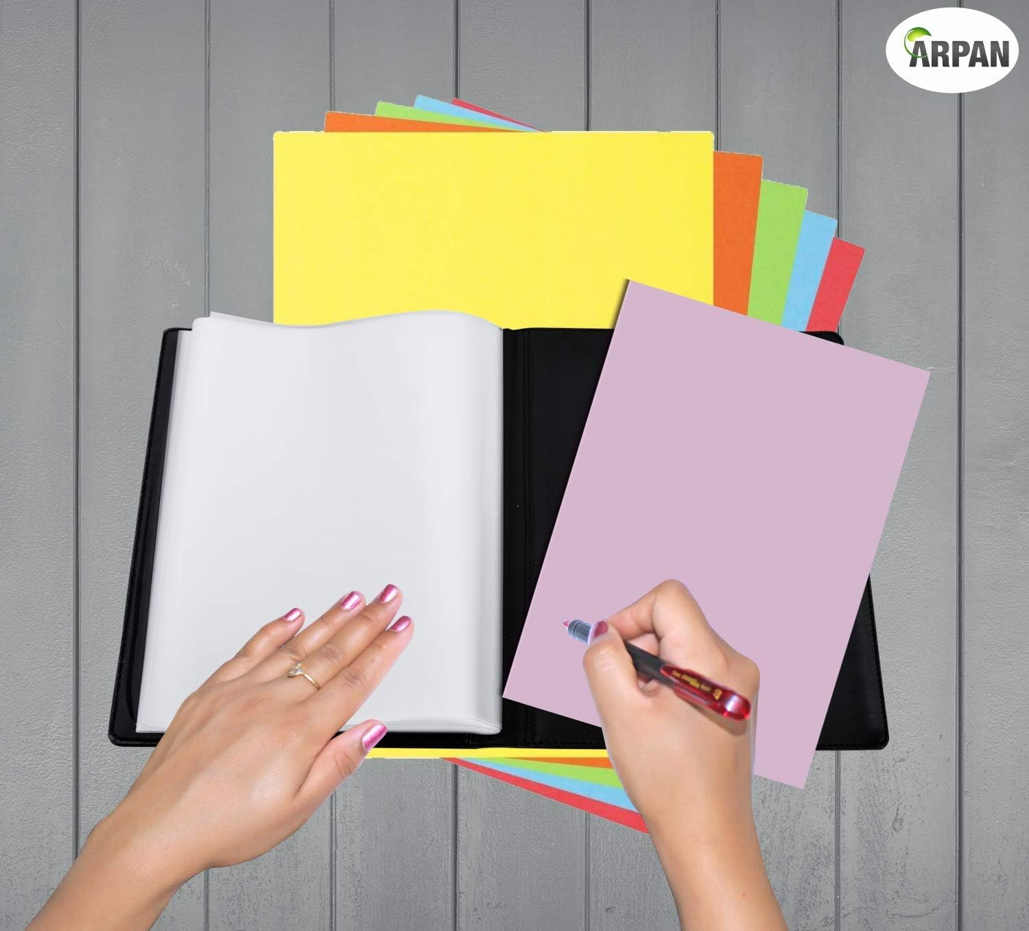 Arpan High-Quality Black A4 Professional Display Book Folder for Presentation, Artwork, Interviews, CVS - A4 Display Folder with 48 Pockets (96-Side) 4