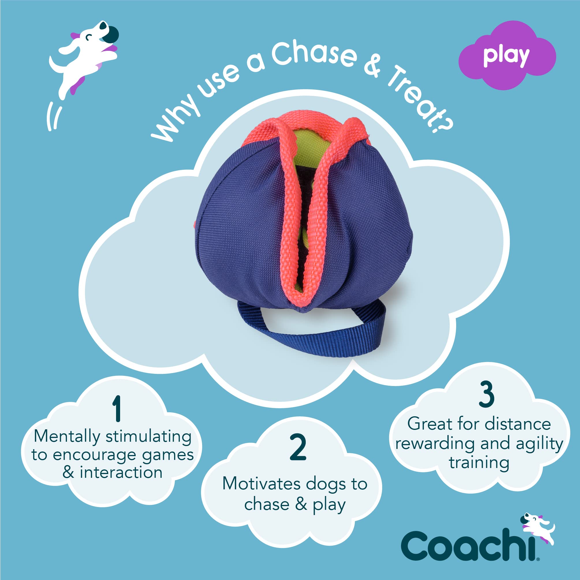 Coachi Chase & Treat Interactive Dog Toy - Treat Dispensing for Training | Polyester 2