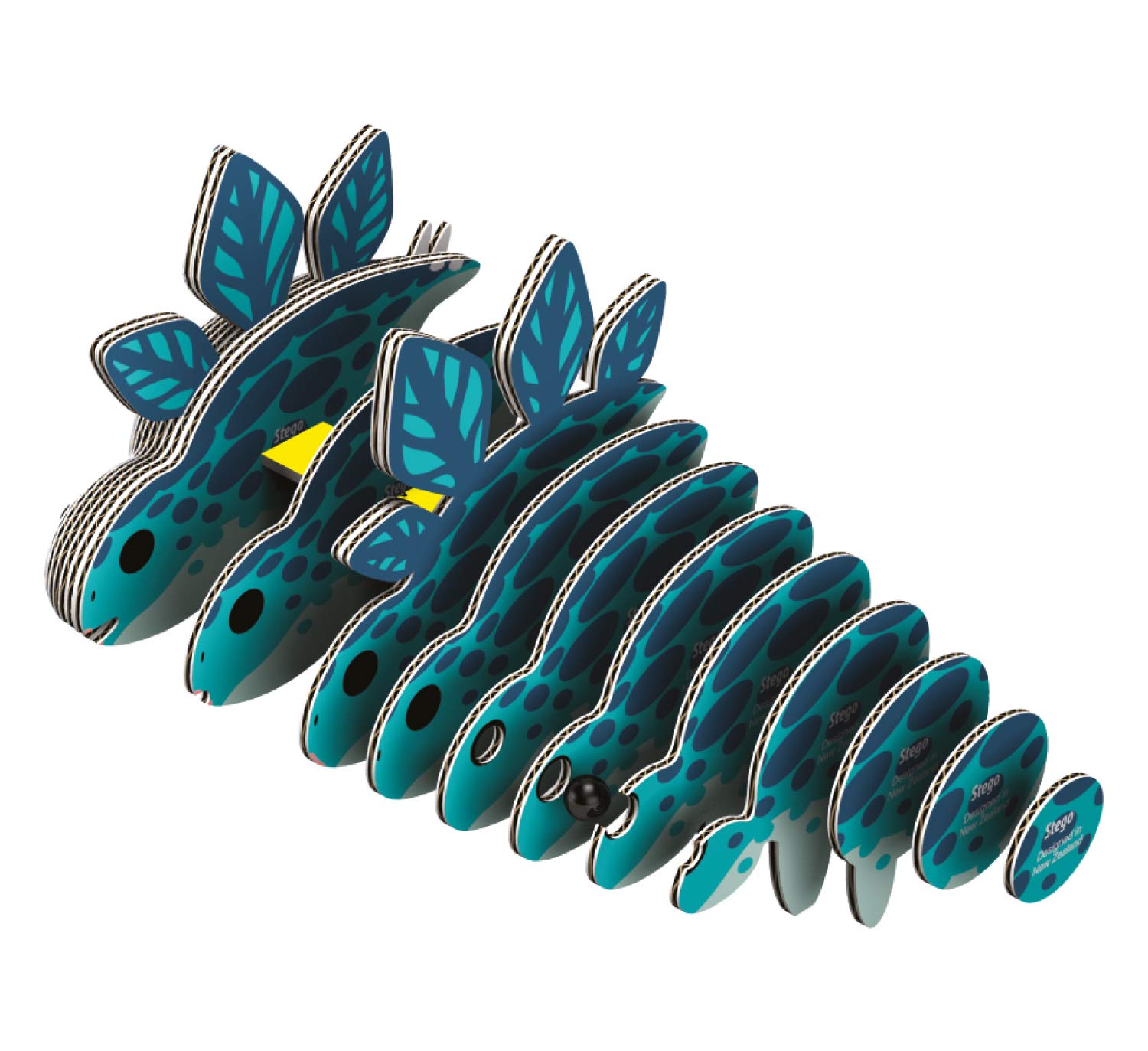Brainstorm TOYS EUGY D5001 Stego Dinosaur 3D Model Craft Kit | 10 Pieces | Eco-Friendly Cardboard 5