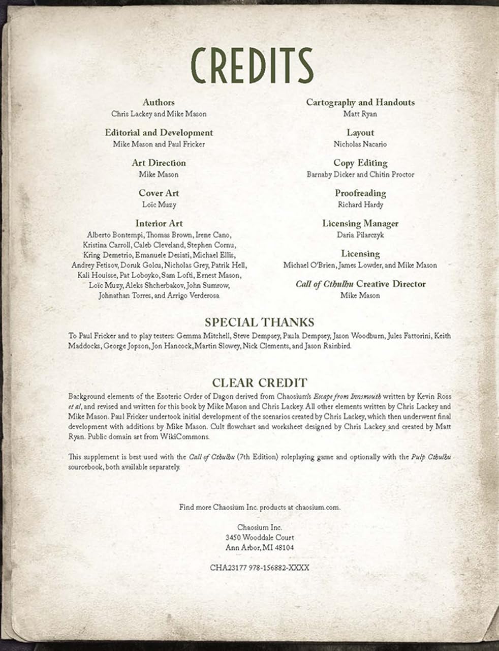 Cults of Cthulhu 4