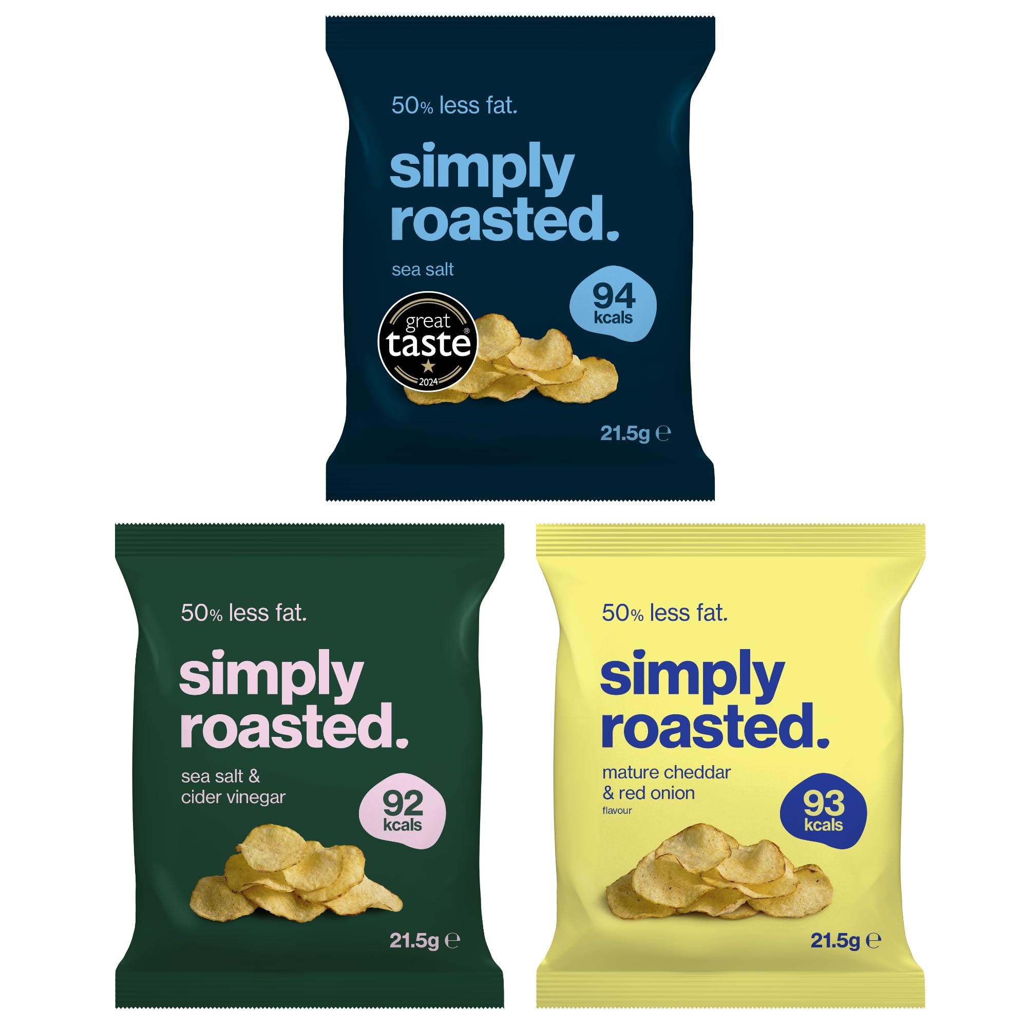 Simply Roasted Classic Mixed Snack Crisps | 24 x 21.5g Bags | Gluten-Free, Vegan, Allergen-Free