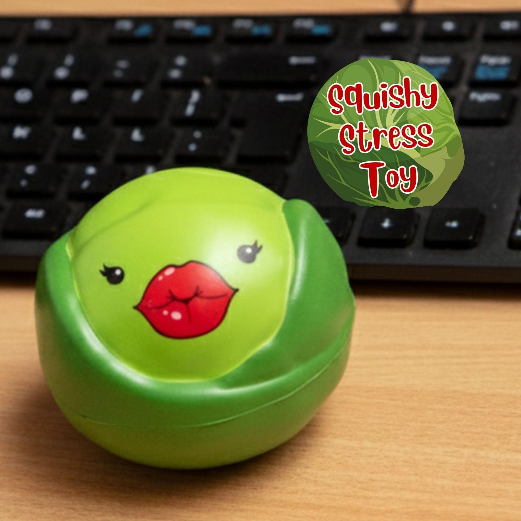Boxer Gifts Brussels Pouts Squishy Stress Ball - Funny Stress Relief Toy for Adults | Green PU Material 4