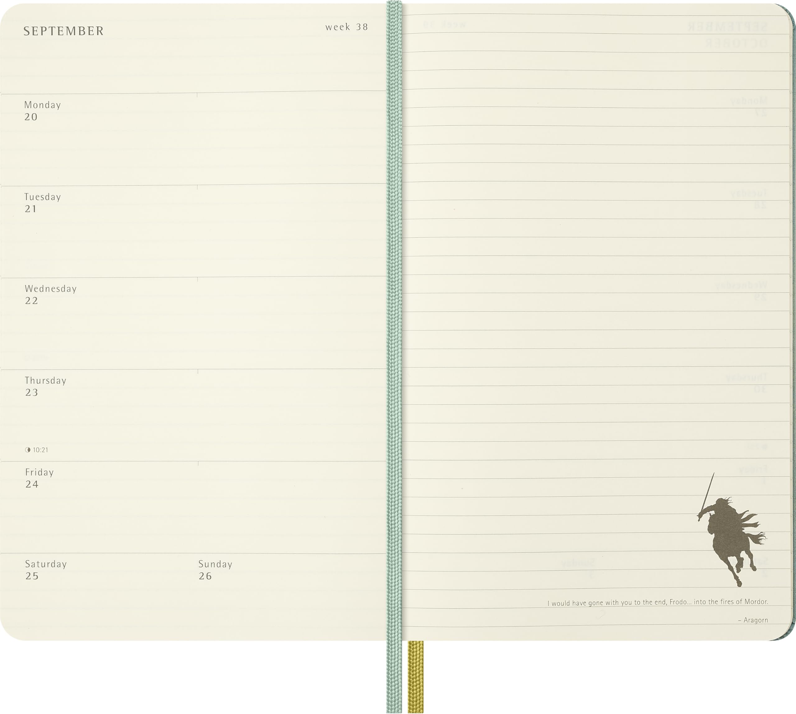 Moleskine The Lord of the Rings 18-Month Weekly Planner 2026-27 | Large Size | Fabric Hardcover 4