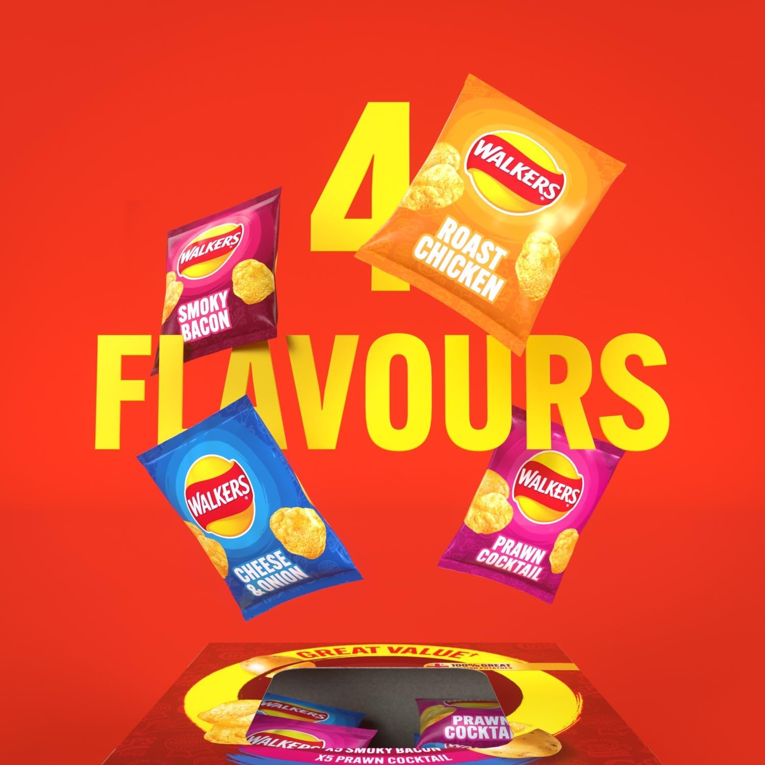 Walkers Meaty Variety Multipack Crisps 20x25g 6