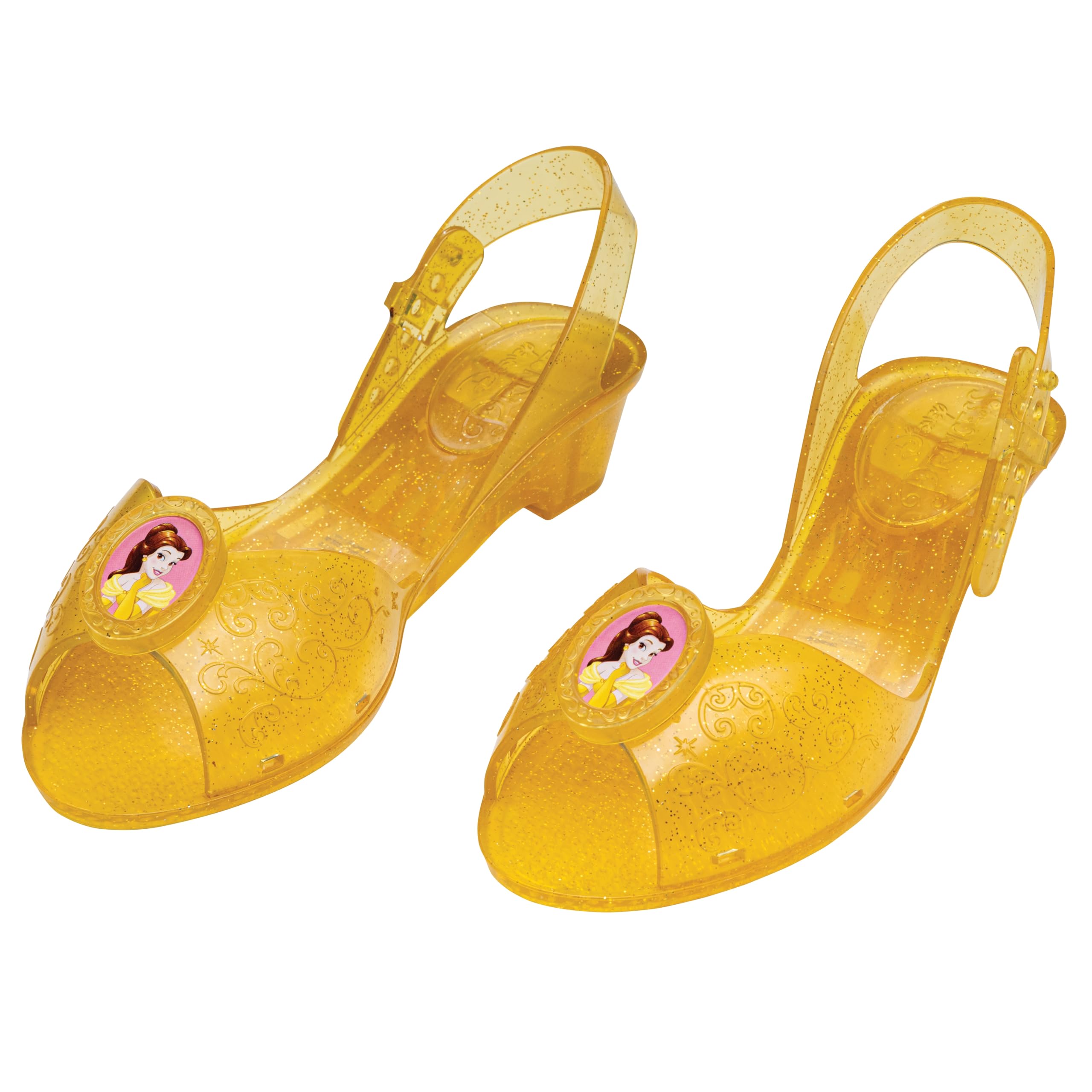 Disguise Belle Jelly Shoes - Yellow, Size 11/12 Medium | Official Disney Princess Accessory 1