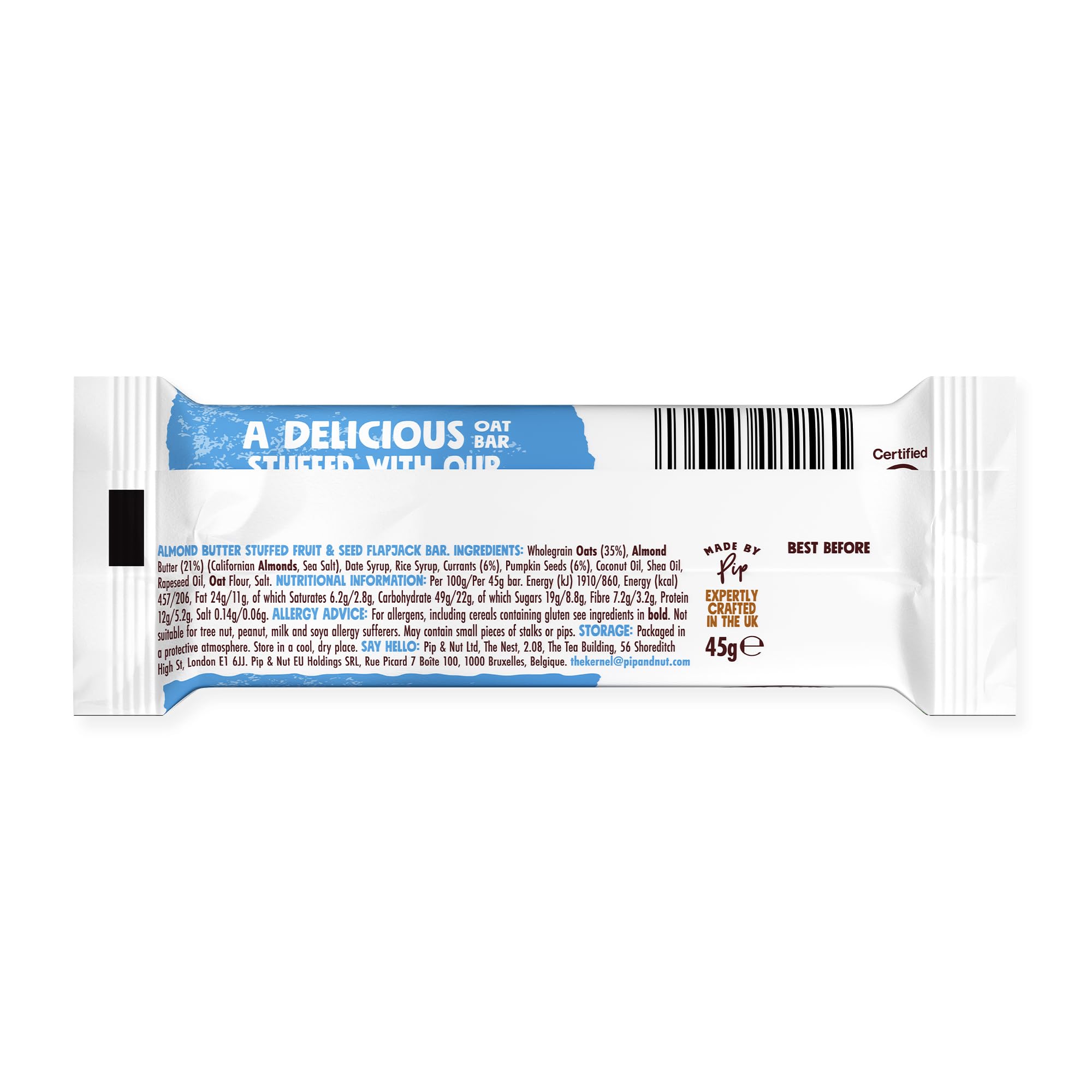 Pip & Nut Almond Butter Stuffed Original Oat Bar - High Fibre, 5g Protein, No Palm Oil 4