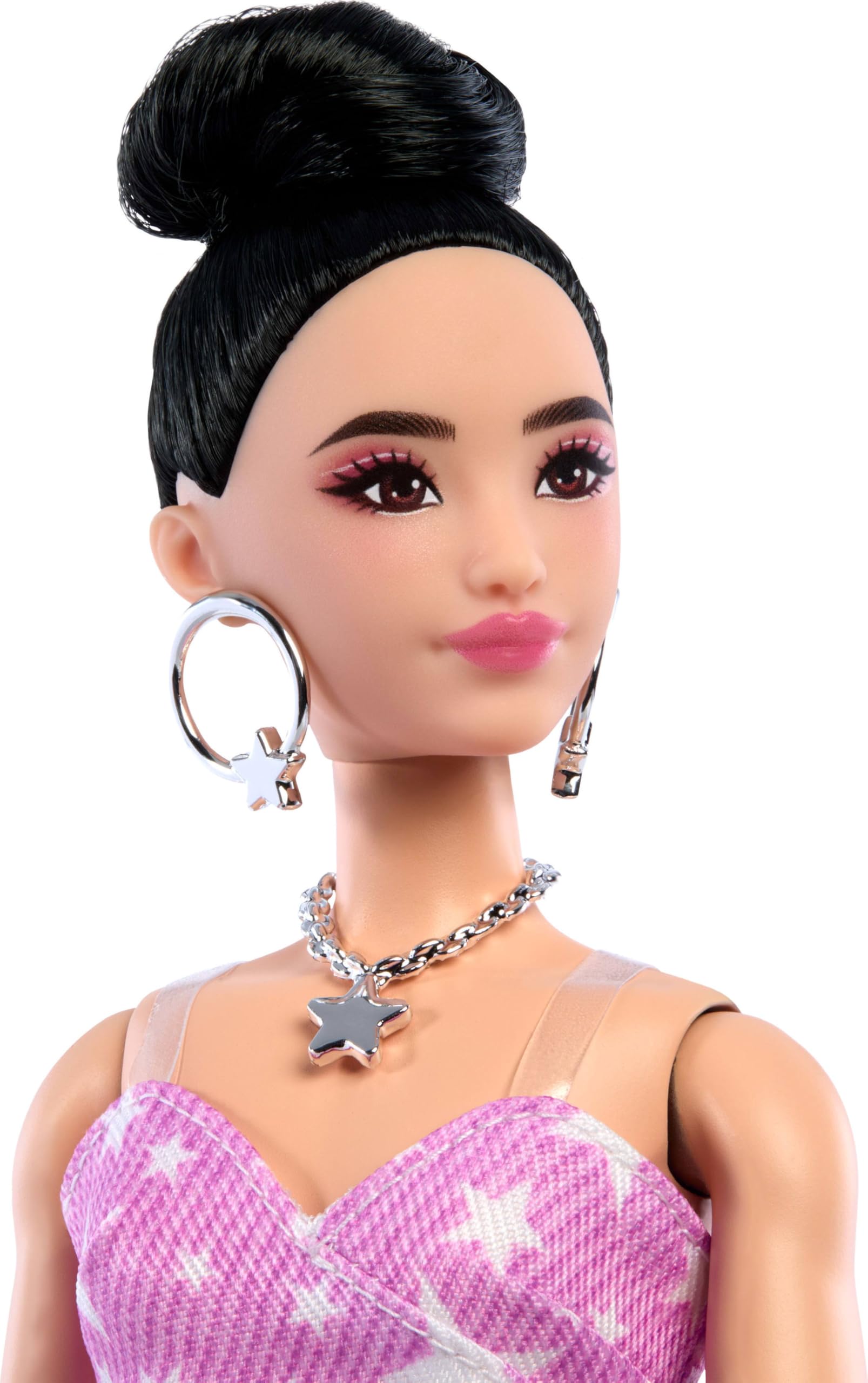 Barbie Deluxe Style Doll #11 - Star-Print Denim Dress | Athletic Body | Ages 4+ 3