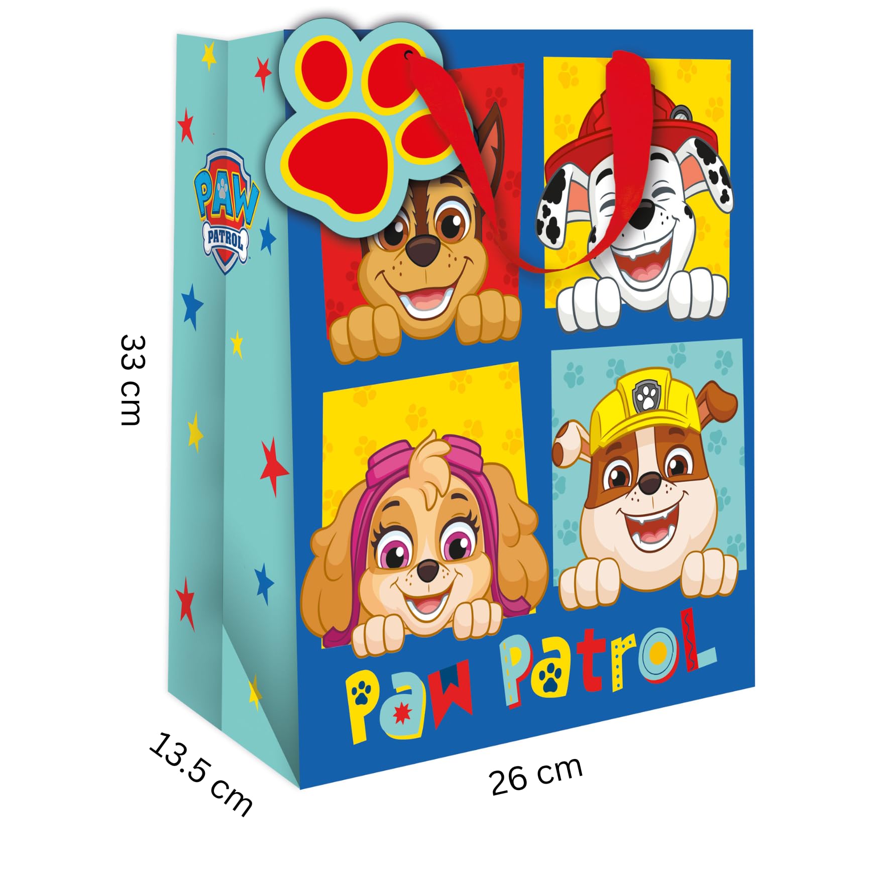 Danilo Promotions LTD Paw Patrol Boys Gift Bag | Blue | 33 x 26 x 13.5 cm 6