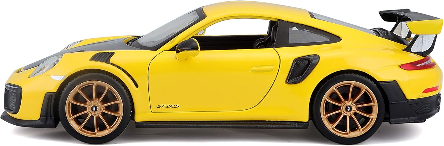 Maisto 1:24 Porsche 911 GT2 RS Diecast Model Car - Yellow and Black 3