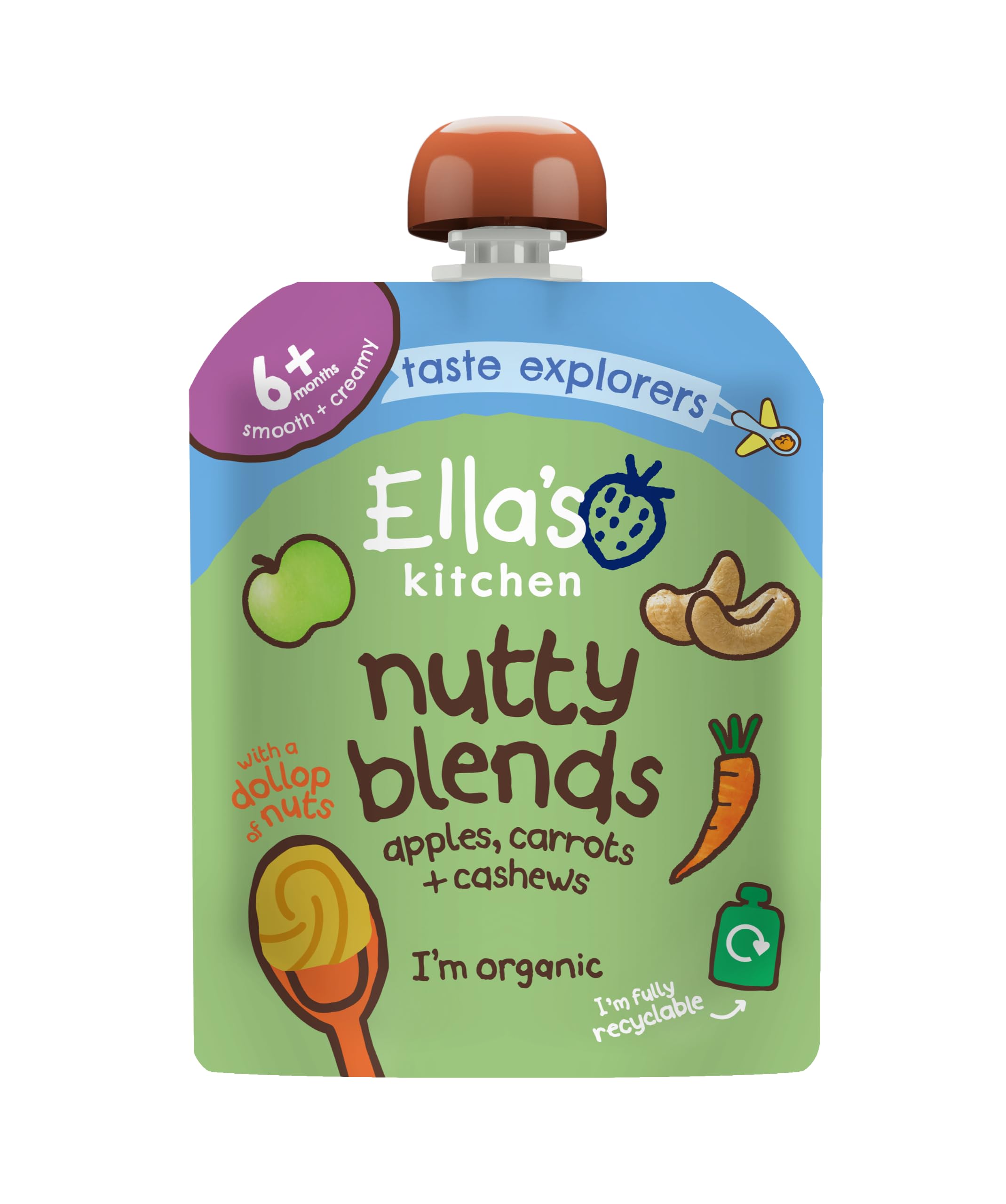 Ella's Kitchen Organic Apples Carrots & Cashews Baby Food Pouch - 6+ Months, 85g 1
