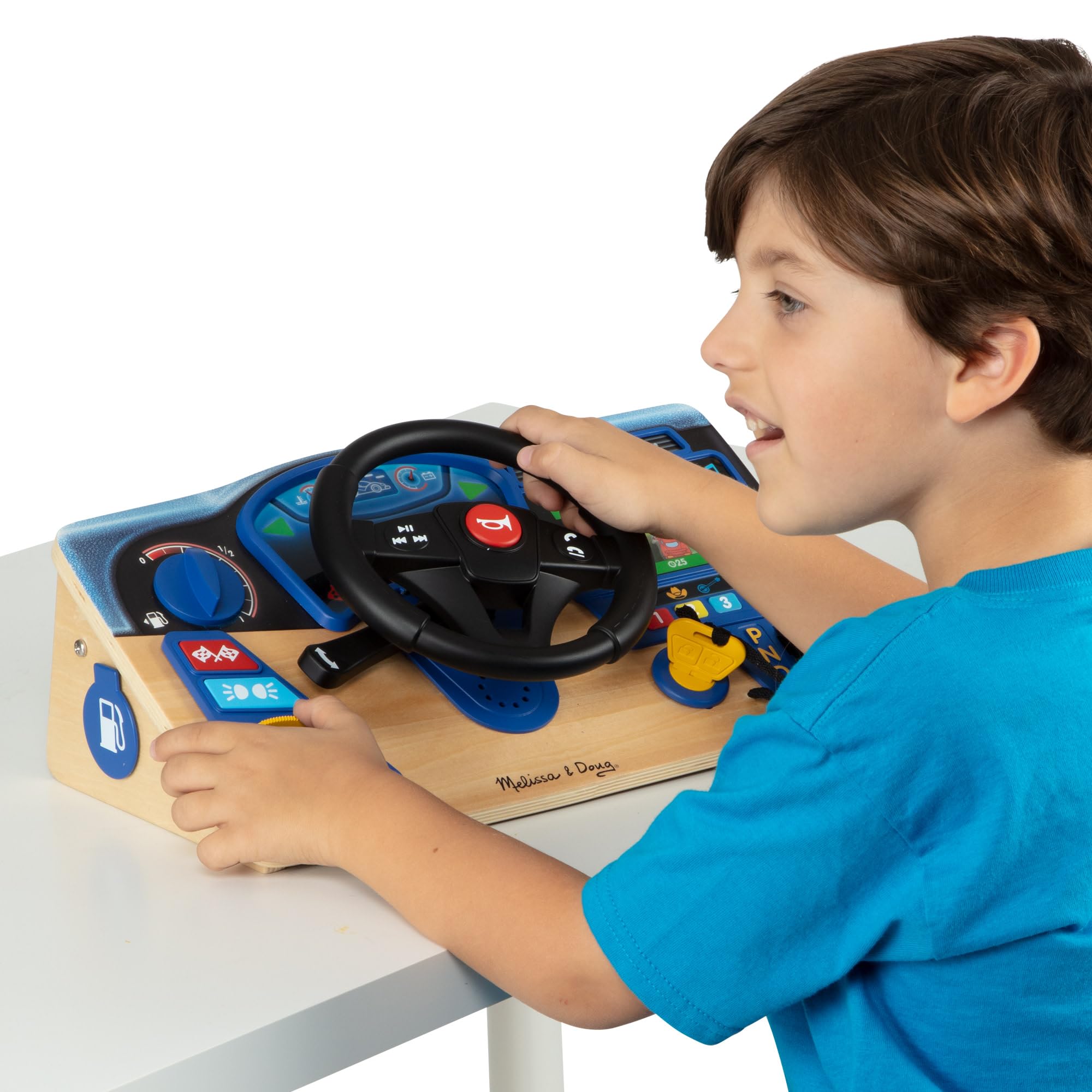 Spin Master Wooden Dashboard Toy - Realistic Steering Wheel & Lights | Ages 3-7 8