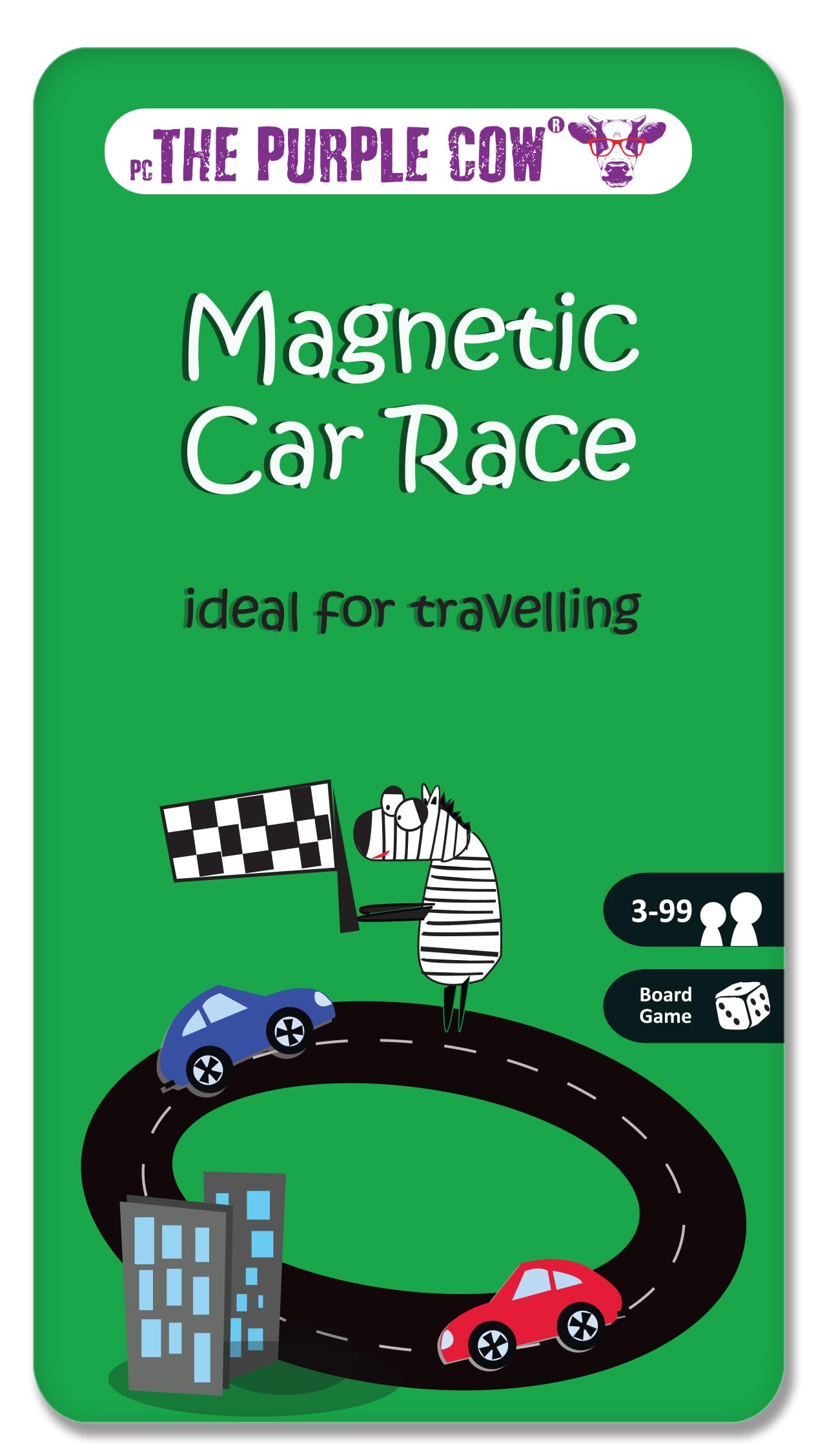 The Purple Cow Car Race Magnetic Travel Game
