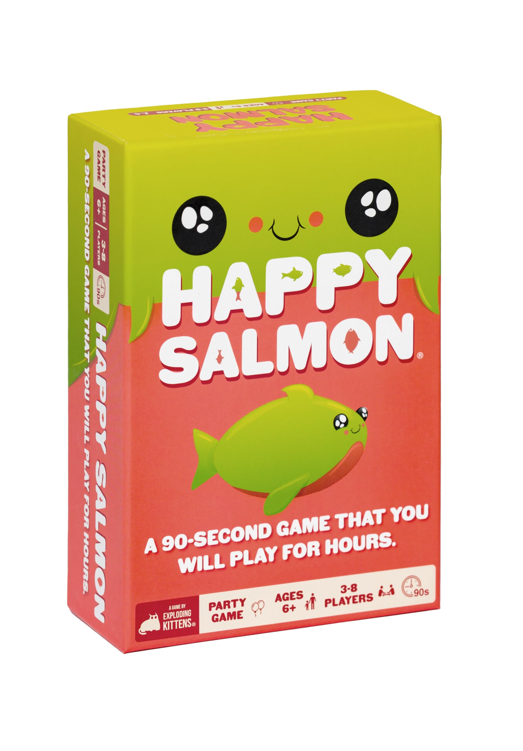 Exploding Kittens Happy Salmon Card Game | 3-8 Players | Ages 6+ | 90 Second Rounds