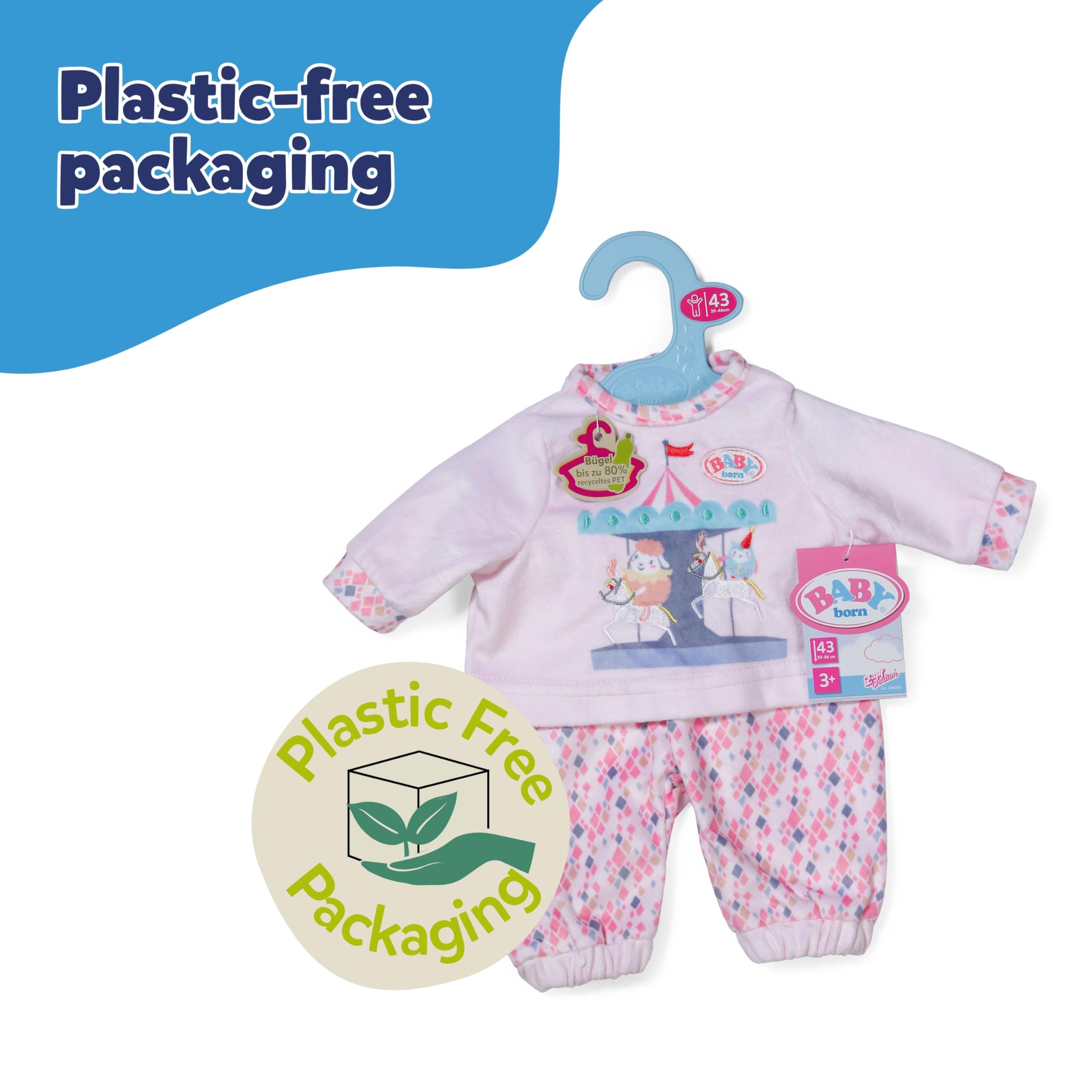 BABY born Pyjamas - Long-Sleeved Shirt & Colorful Leggings Doll Clothes Set 5