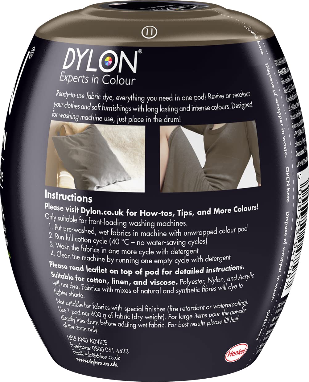 Dylon Washing Machine Fabric Dye Pod - Espresso Brown, 350g