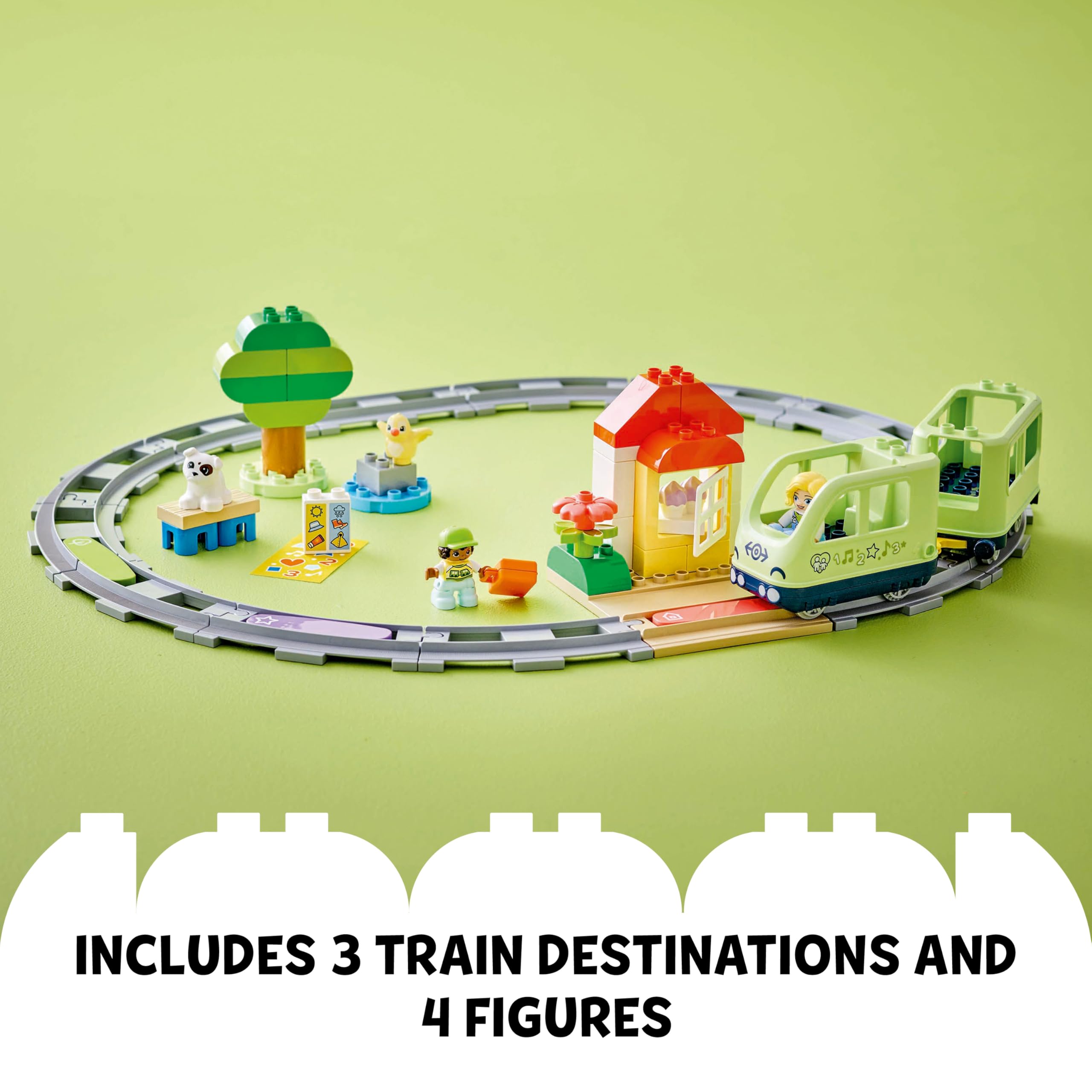 LEGO DUPLO Interactive Adventure Train Set - 14 Track Pieces | Lights & Sounds | Ages 2+ 6