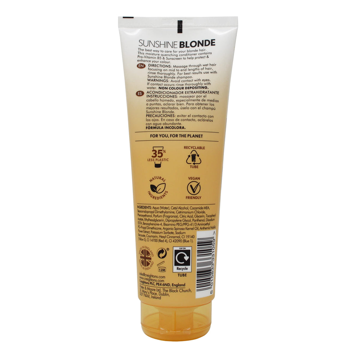 Creightons Sunshine Blonde Extra Moisturising Conditioner - Rehydrates, Brightens & Smoothes | 250ml