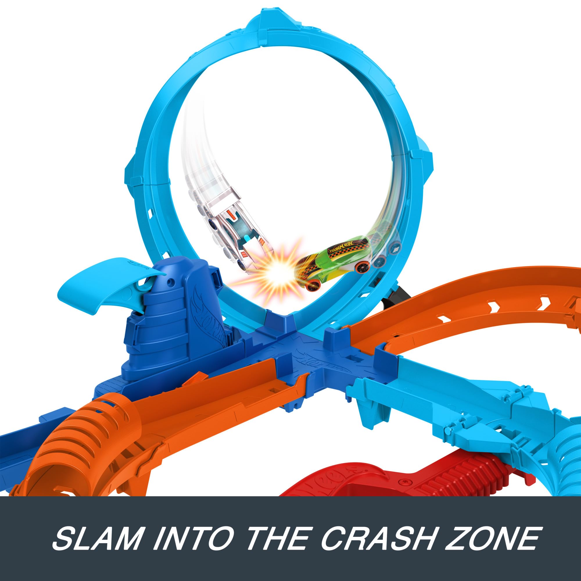 Hot Wheels Ultra Hots Blast Launch Face-Off Track Set - 2 Car Race & Crash Playset for Kids 10