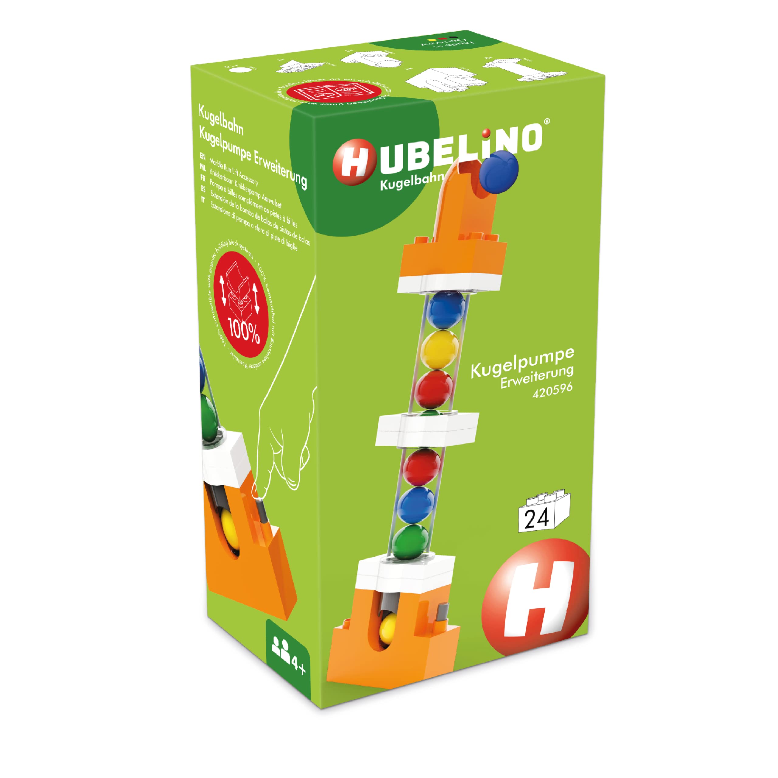 Hubelino 420596 Marble Run Lift Accessory - Ball Pump Expansion Set for Building Toys 9