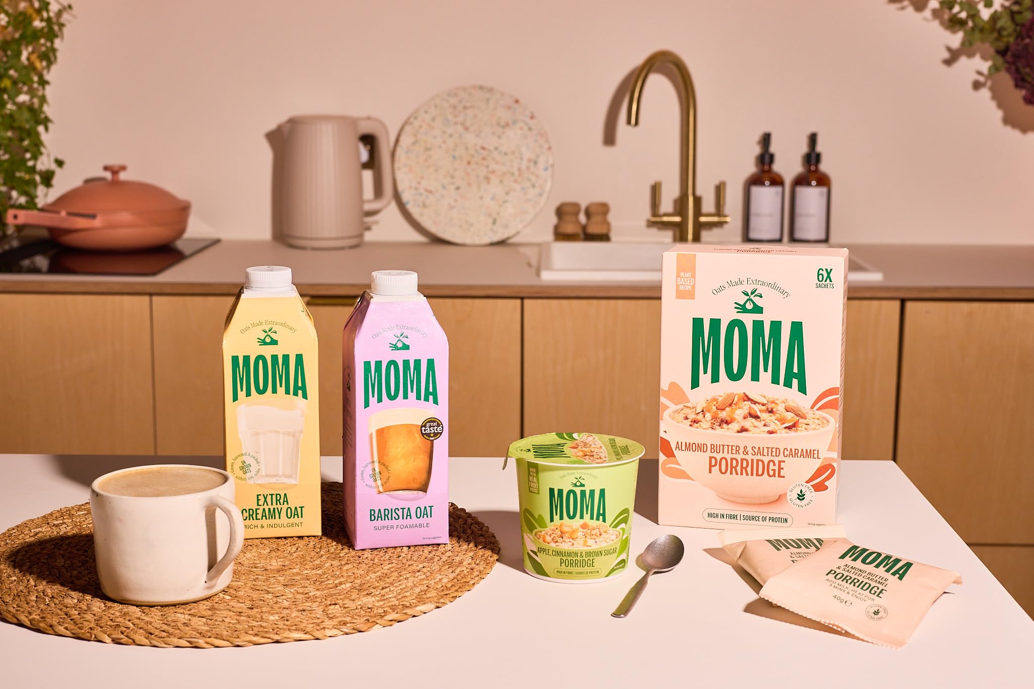 MOMA Almond Butter & Salted Caramel Porridge Sachets - 6 x 40g 4