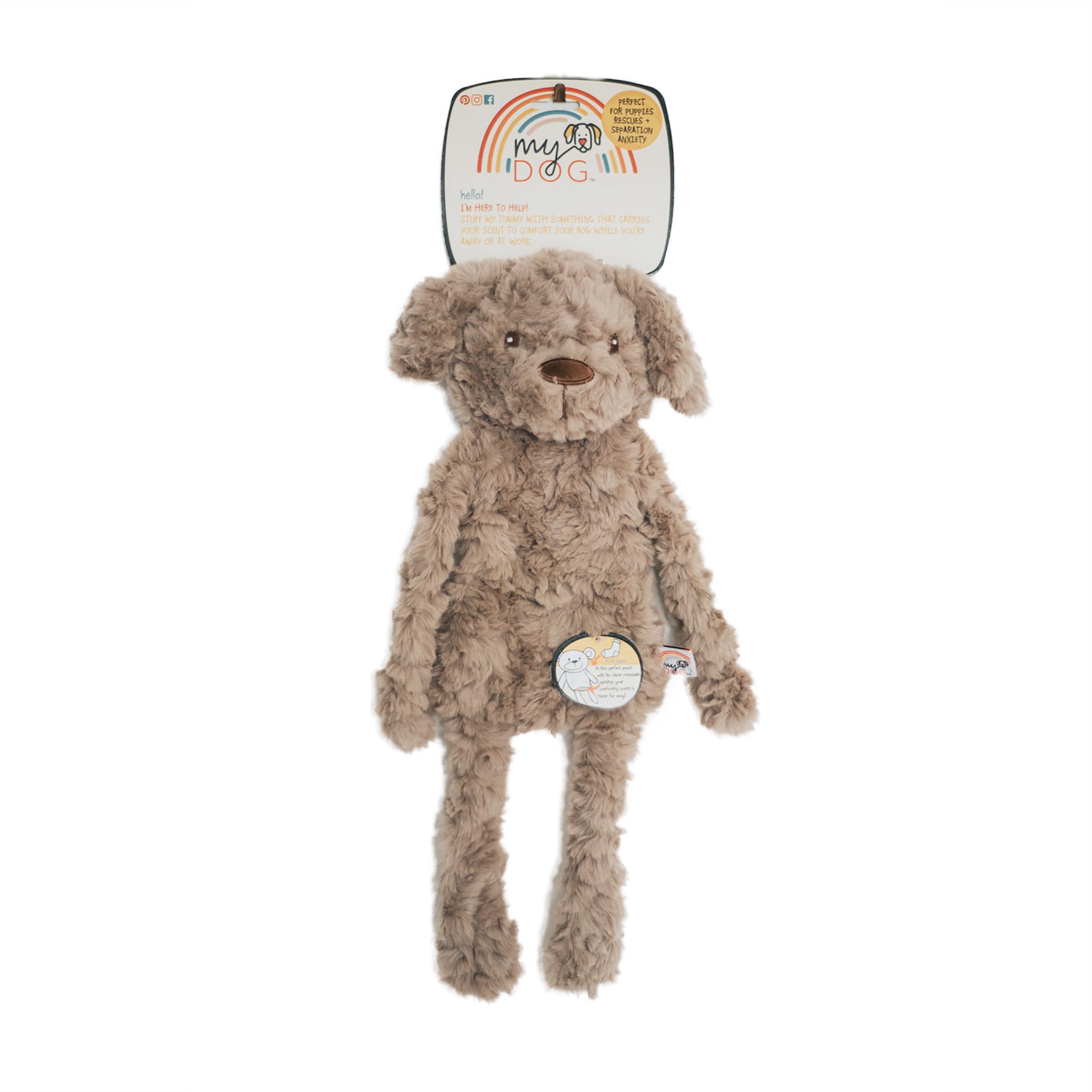 Rosewood My Dog Luxury Soft Plush Toy - Stuff-Free Design with Squeaker | Brown