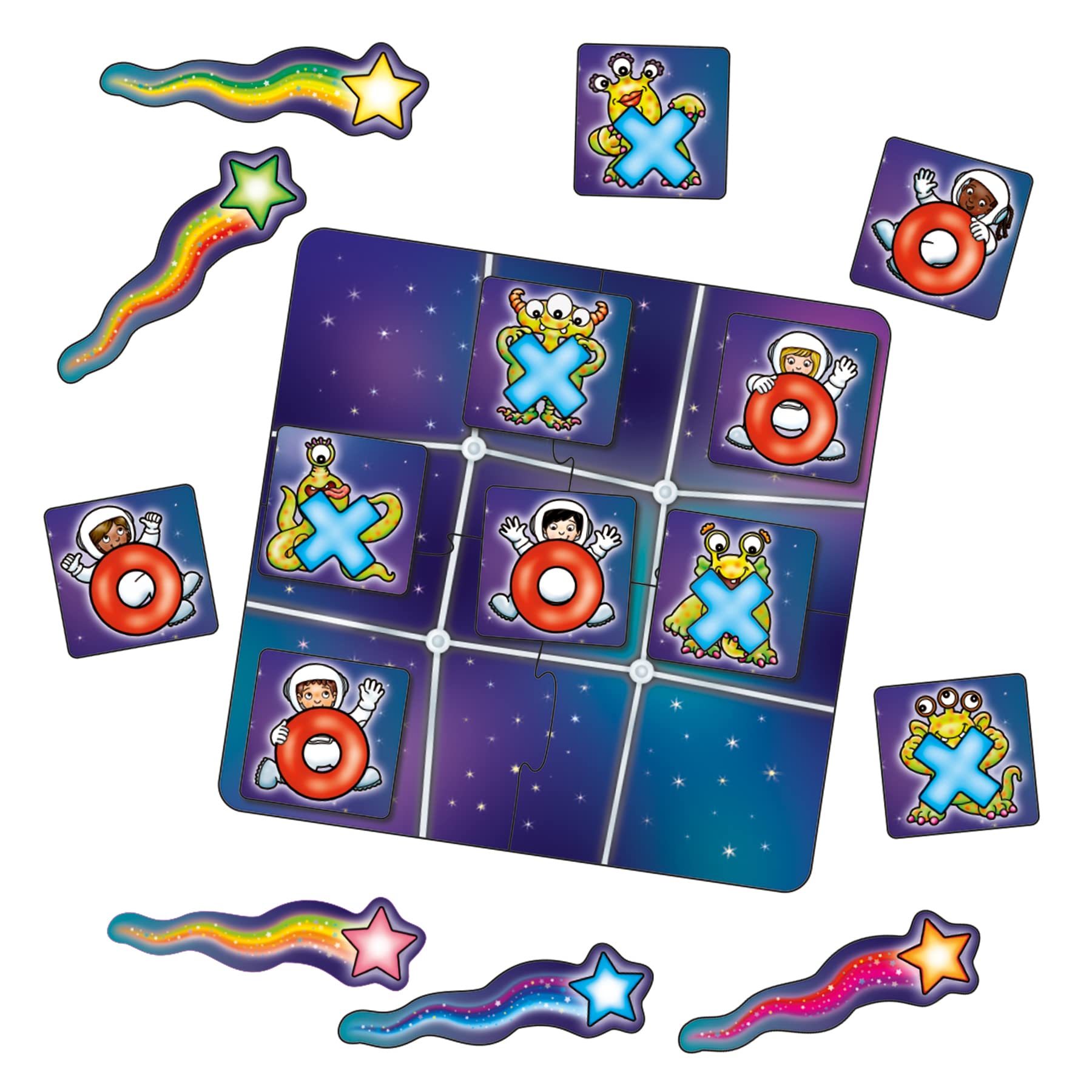 Orchard Toys Astronauts and Crosses Game - Space Themed Travel Game | Ages 4-7 | Portable