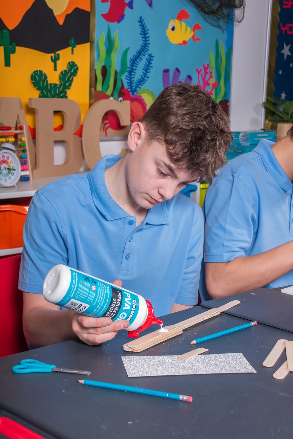Classmaster PVA Glue - 1 Litre | Strong Adhesive for Paper, Cardboard, Fabric & Timber