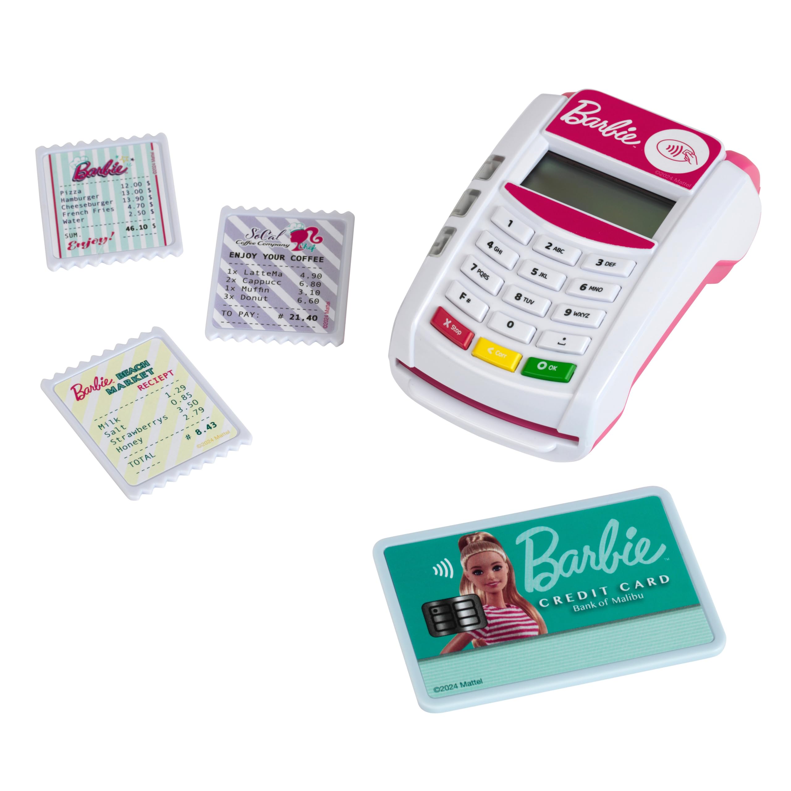 Theo Klein Barbie Payment Terminal with Light & Sound - Includes Credit Card and Receipts