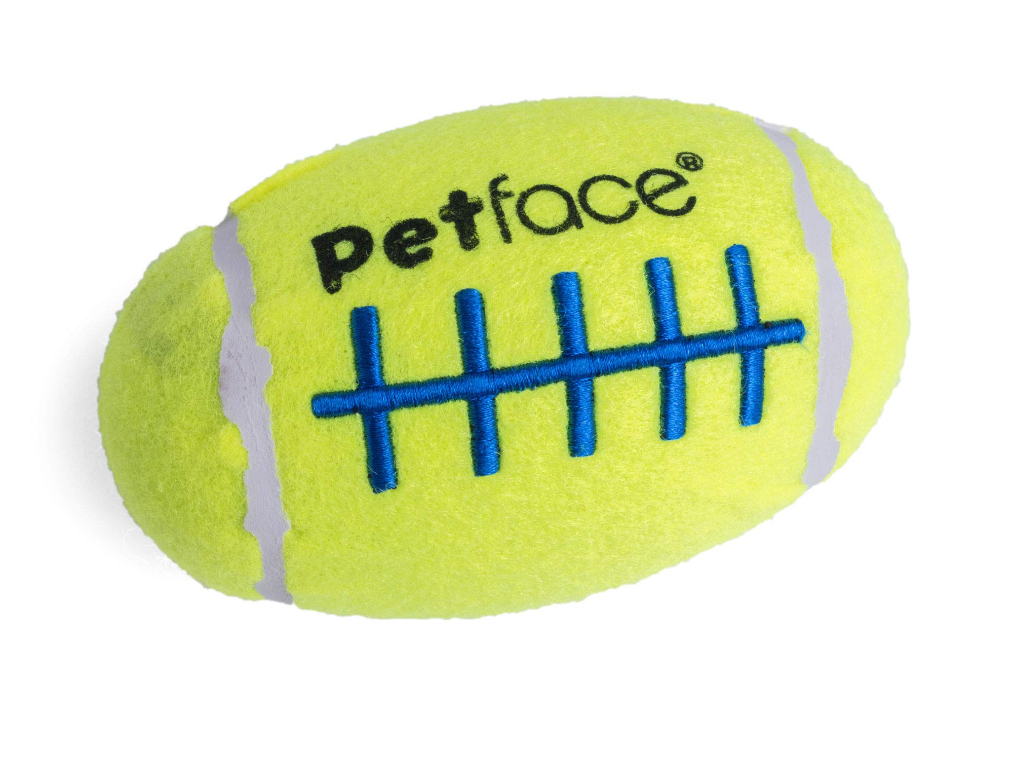 Petface Squeaky Rugby Tennis Ball Dog Toy - Durable, Nonabrasive Felt for Small Breeds | 1 Pack 1