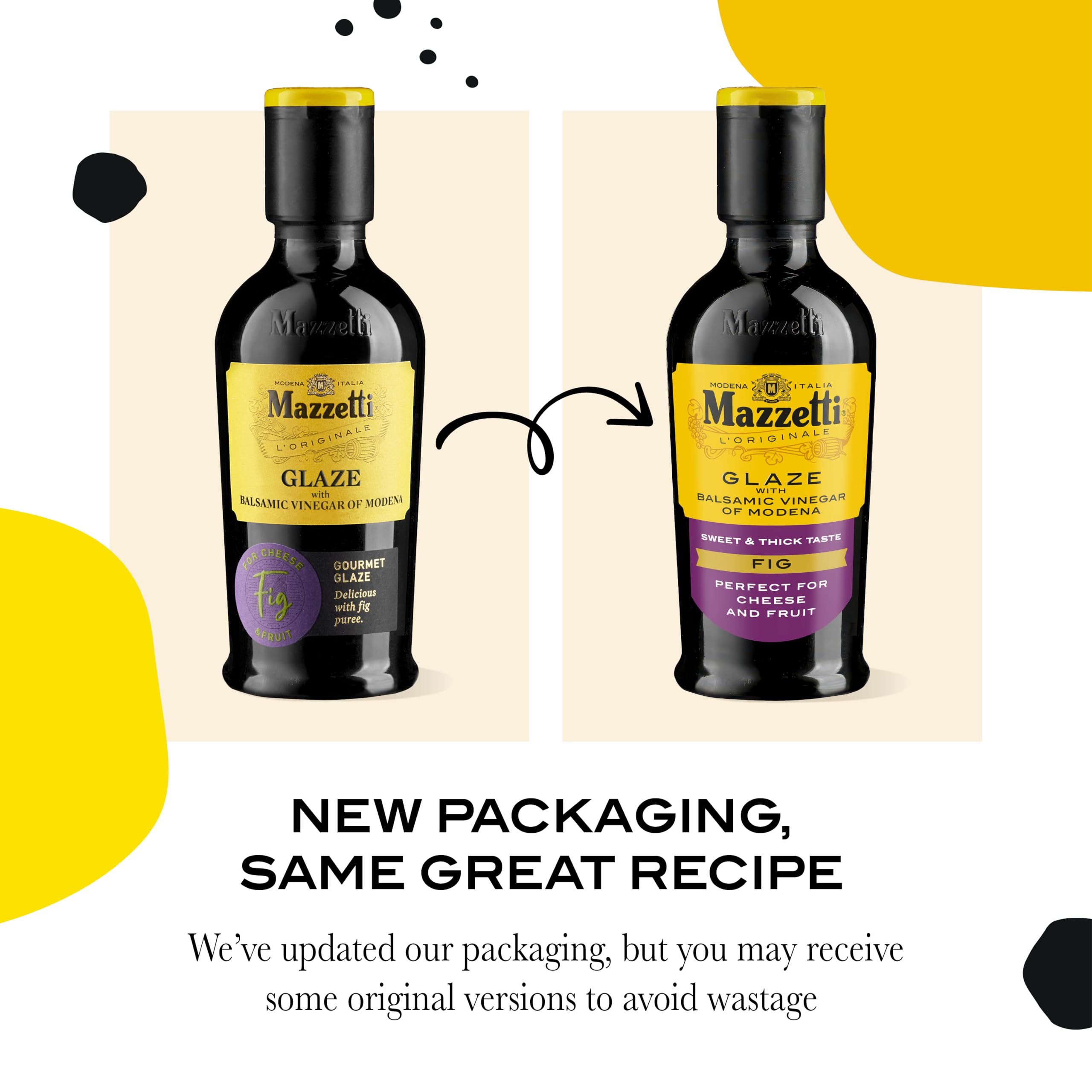 Mazzetti Classic Fig Balsamic Glaze - 215ml | Gluten Free, Halal, Kosher, Vegan | Made in Italy