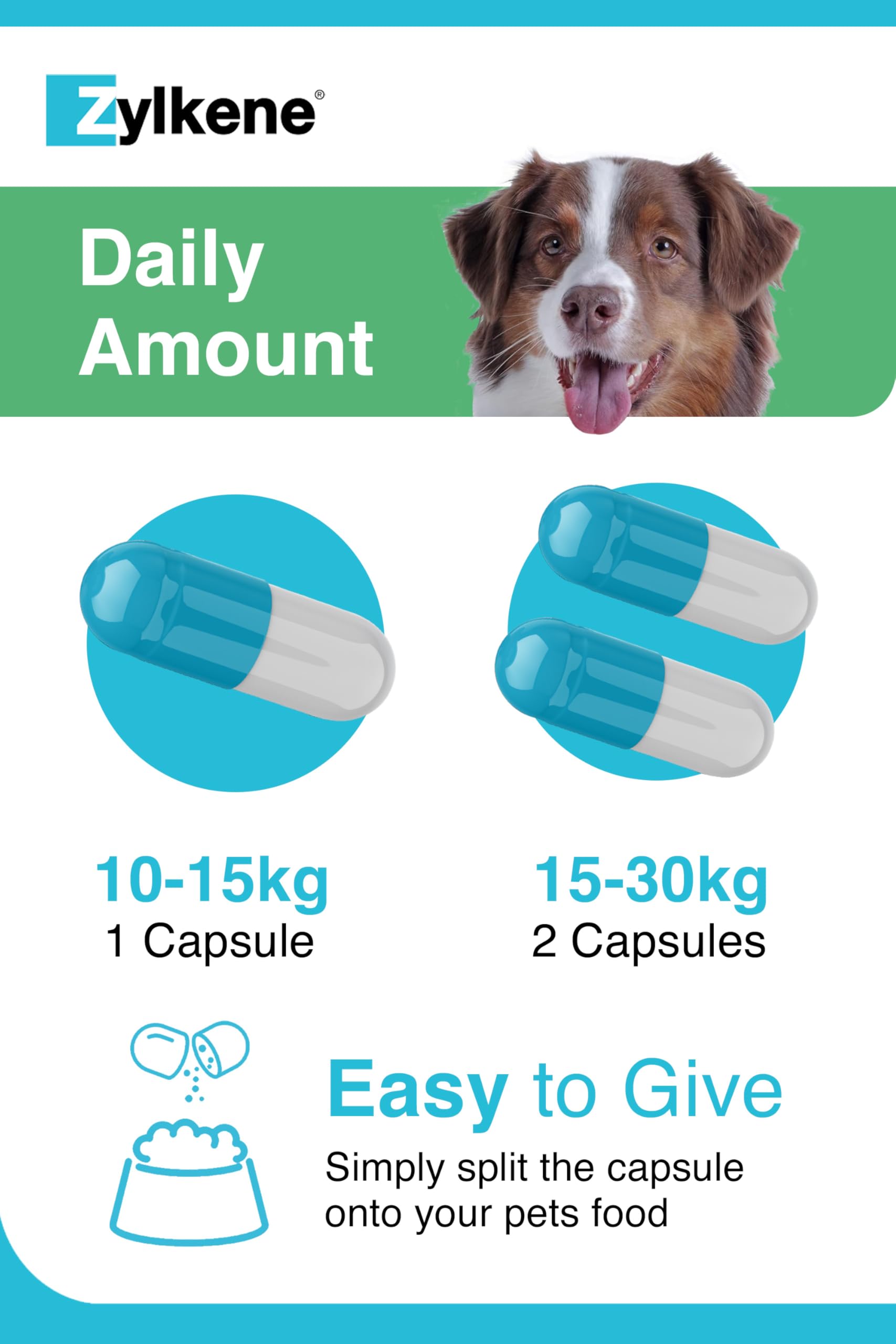 Zylkene Calming Supplements for Medium Dogs (10 to 30kg) 225mg | Promotes Relaxation 7