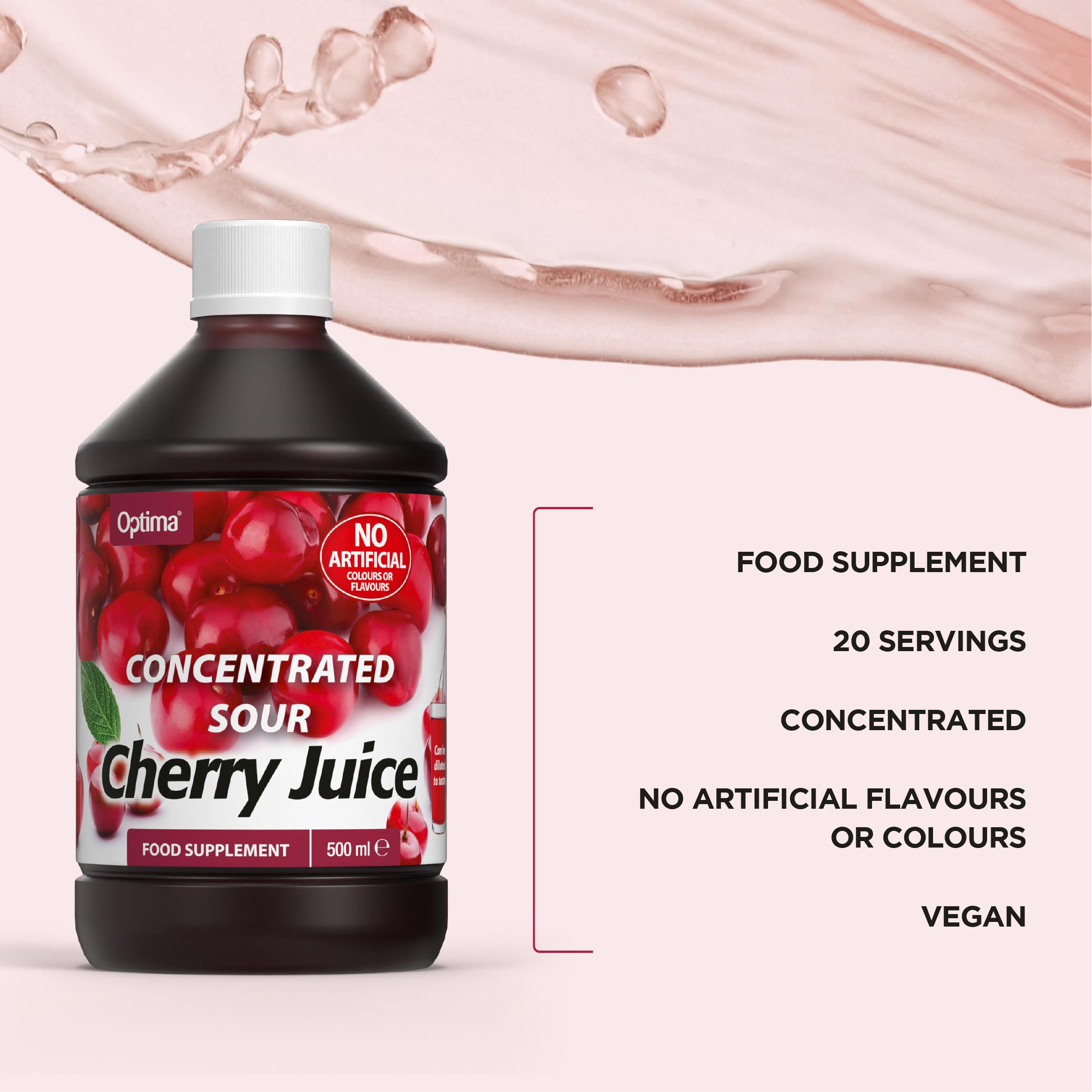OPTIMA Sour Cherry Juice Concentrate - Natural, Vegan, No Artificial Flavours | 500 ml 3