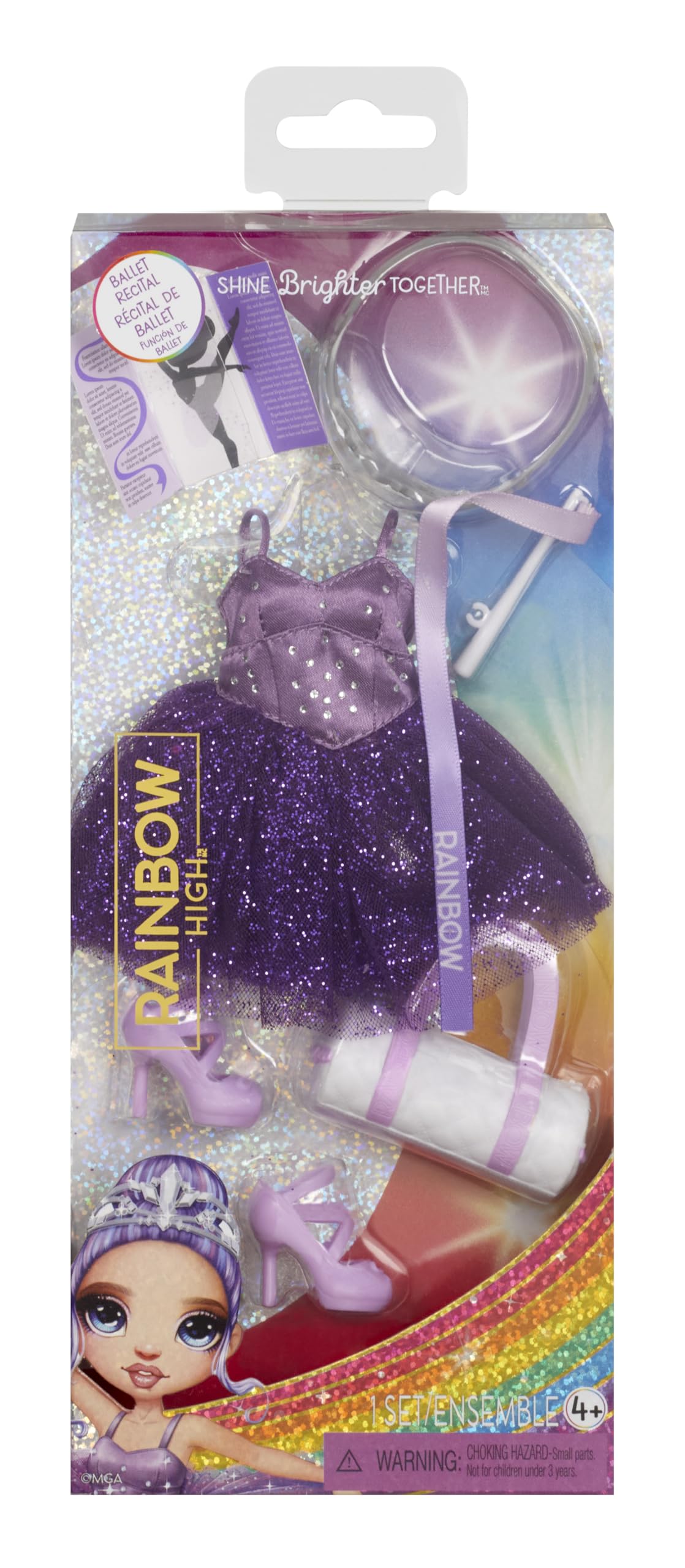 Rainbow High Ballet Recital Fashion Pack - Doll Outfit with Shoes & Accessories for 11" Dolls - Ages 4-10