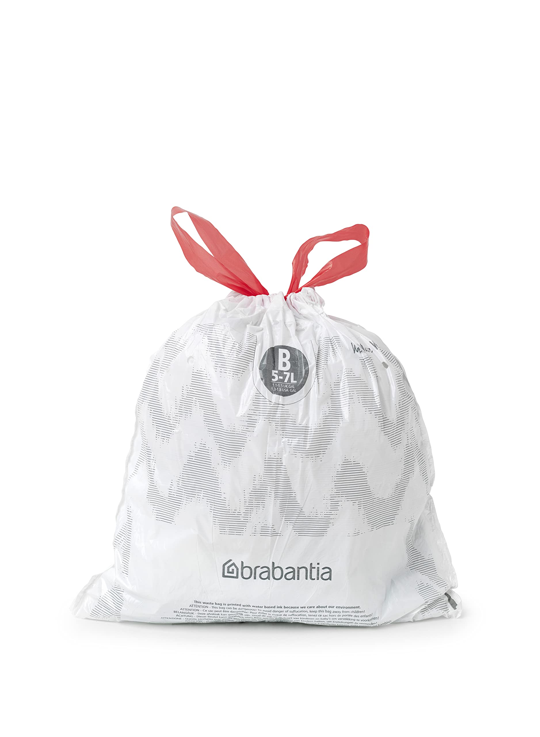 Brabantia PerfectFit Bin Liners - Size B (5L Capacity) | Tear-Resistant Plastic Tie-Tape Drawstring | 40 White Bags 3