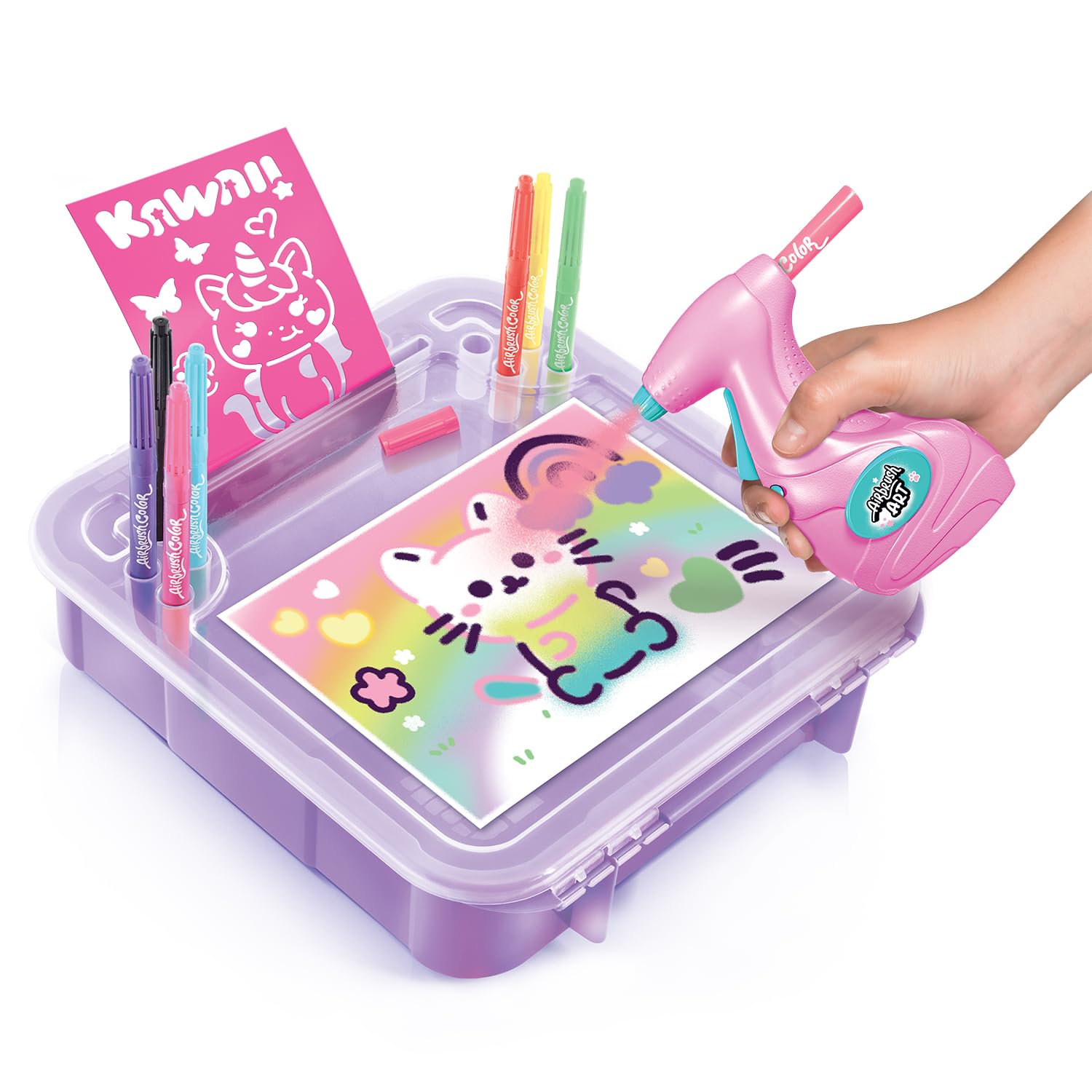 Canal Toys Airbrush Art Activity Case - Electronic Spray & 10 Stencils | Ages 6+ 3