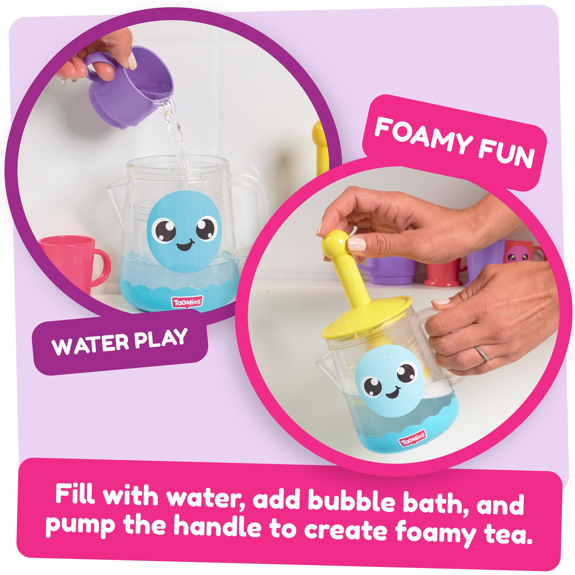 Toomies Bubble & Brew Bath Set - Foaming Teapot Bath Toy | Ages 18 Months+