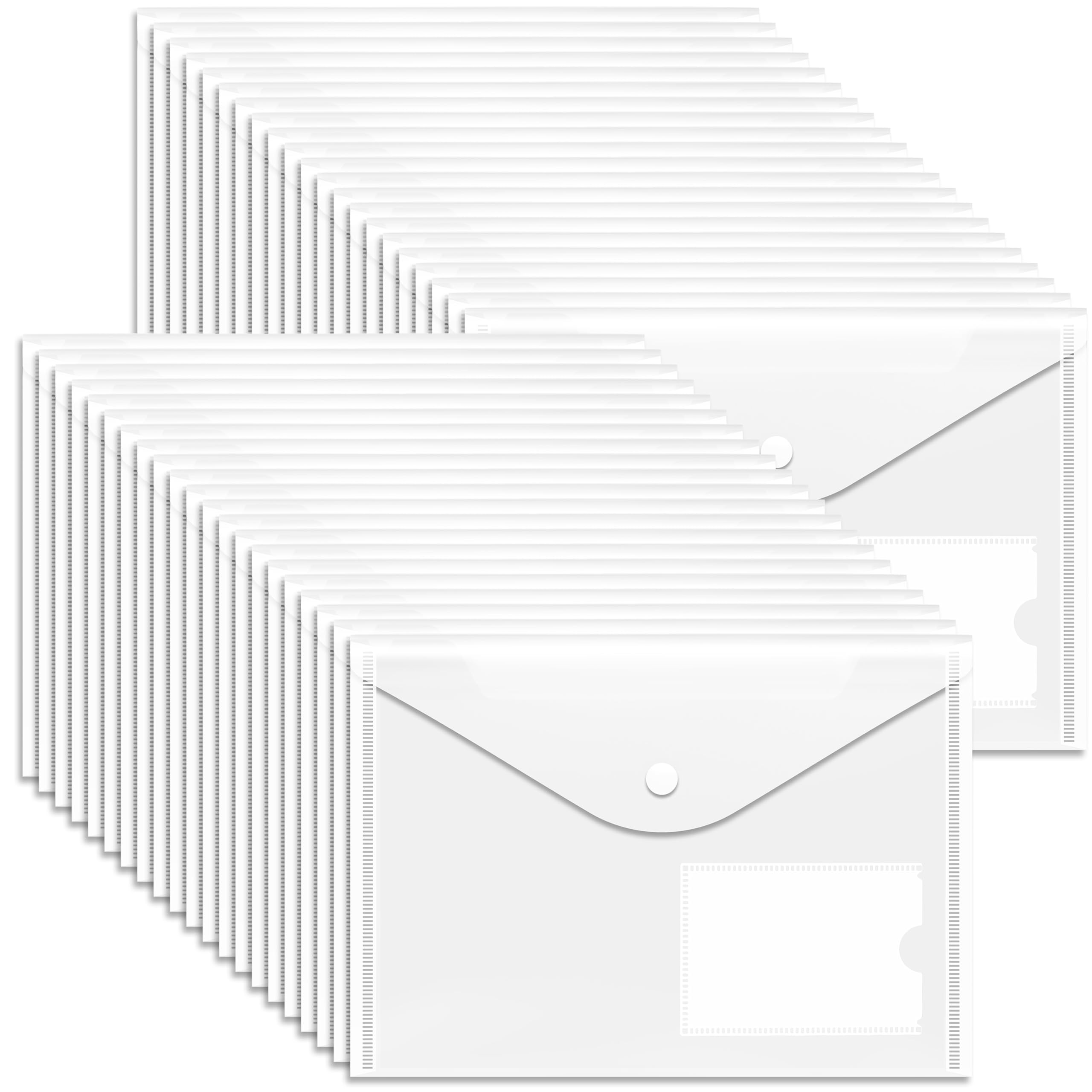 GoodtoU A5 Plastic Wallets - 40 Pack | Popper Closure | Polypropylene