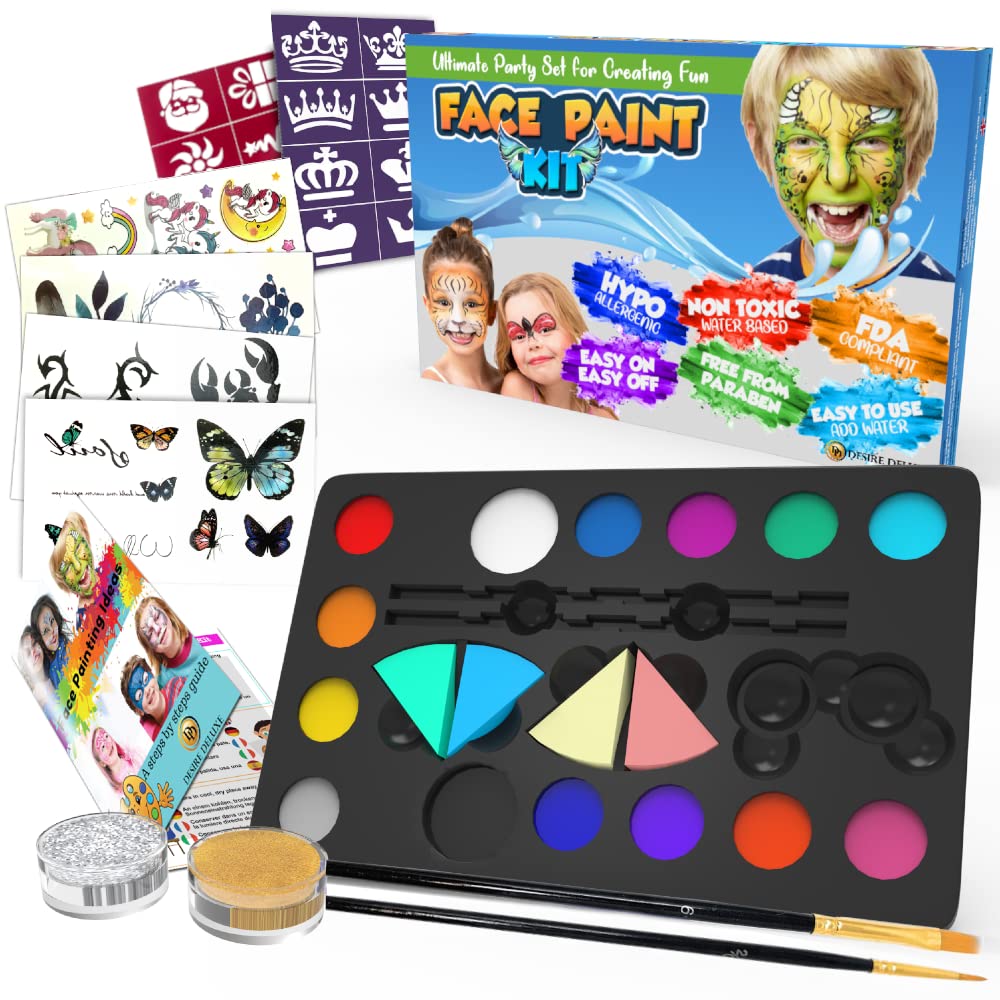Desire Deluxe Face Paints for Children Halloween Make Up Set 1