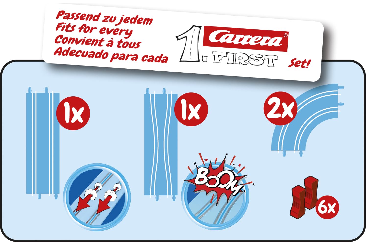 Carrera FIRST Track Pack - Expansion Set for Slot Car Racing | 1.2M Track Length | Unisex Children 3 Years+